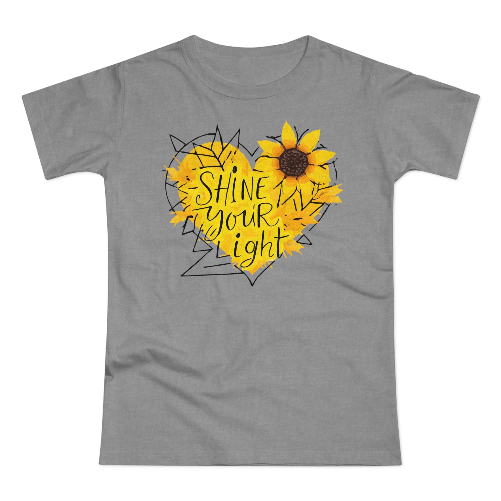Sunflower Heart, Frontprint, Womens' T-Shirt, Shine Your Light