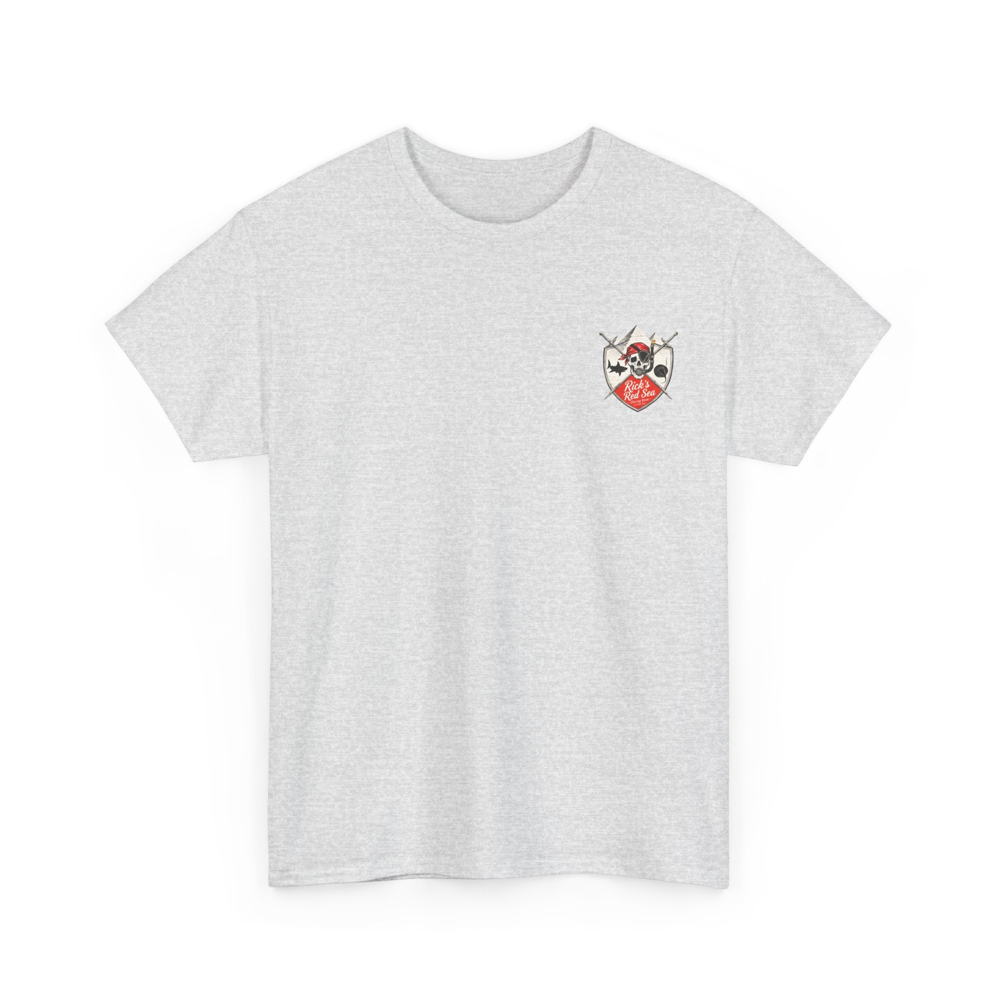 Diving Base Port Ghalib Egypt, Rick's Pirate-Themed Unisex Heavy Cotton Tee, Fun Nautical Shirt, Casual Tee for Summer, Gift for Pirate Lovers, Coastal Adventure Apparel