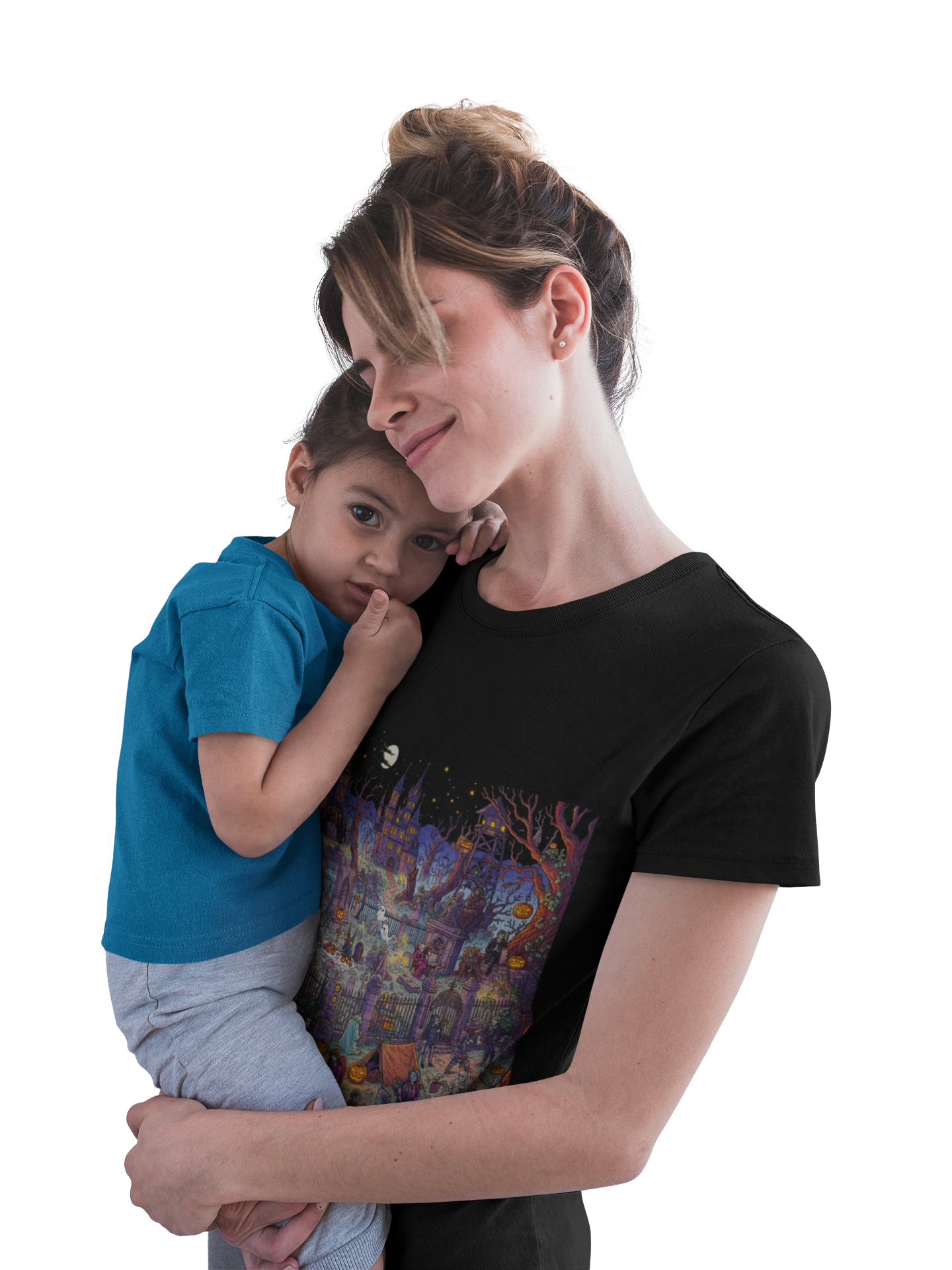 Wimmelbild Mystical Nightscape Unisex Tee - Bohemian Style, Graphic Tee, Festival Wear, Halloween T-Shirt, Unique Gift