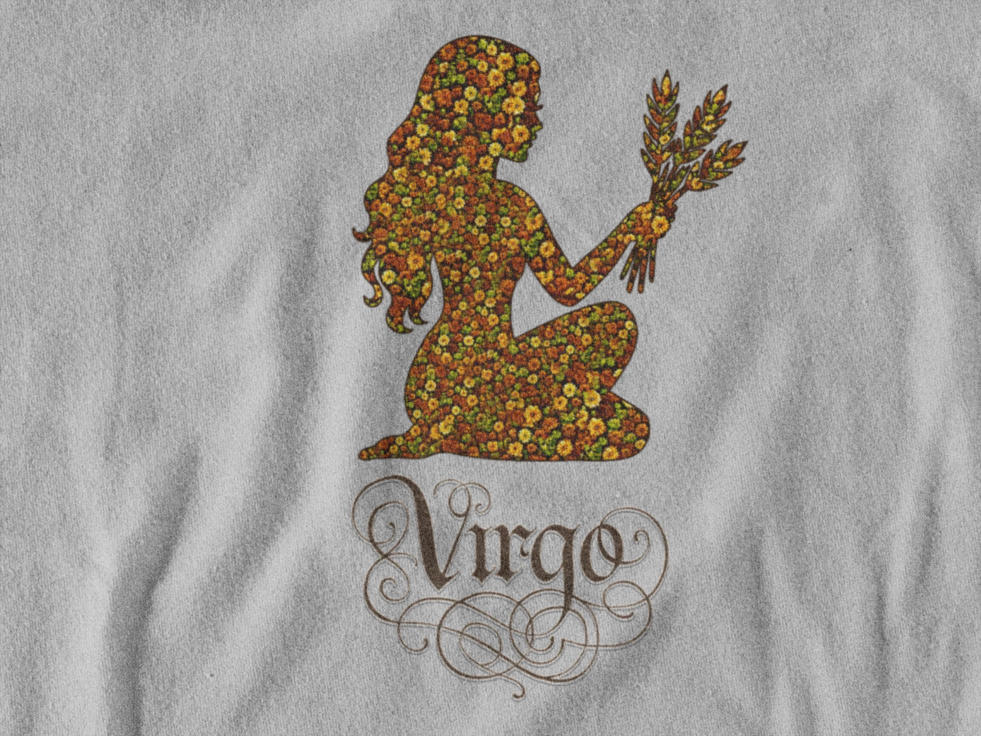 Virgo Floral Zodiac Tee for Astrology Lovers, Unisex Cotton T-Shirt, Boho Style Shirt, Astrology Gift, Star Sign Tee