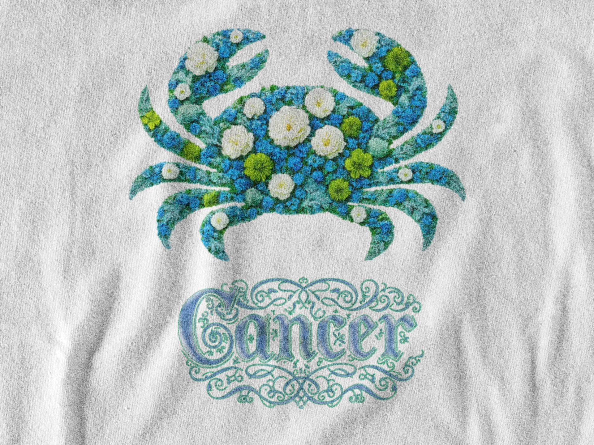 Cancer Floral Zodiac Tee, Astrology Shirt, Gift for Cancer, Horoscope Apparel, Unisex Tees, Cute Crab Design