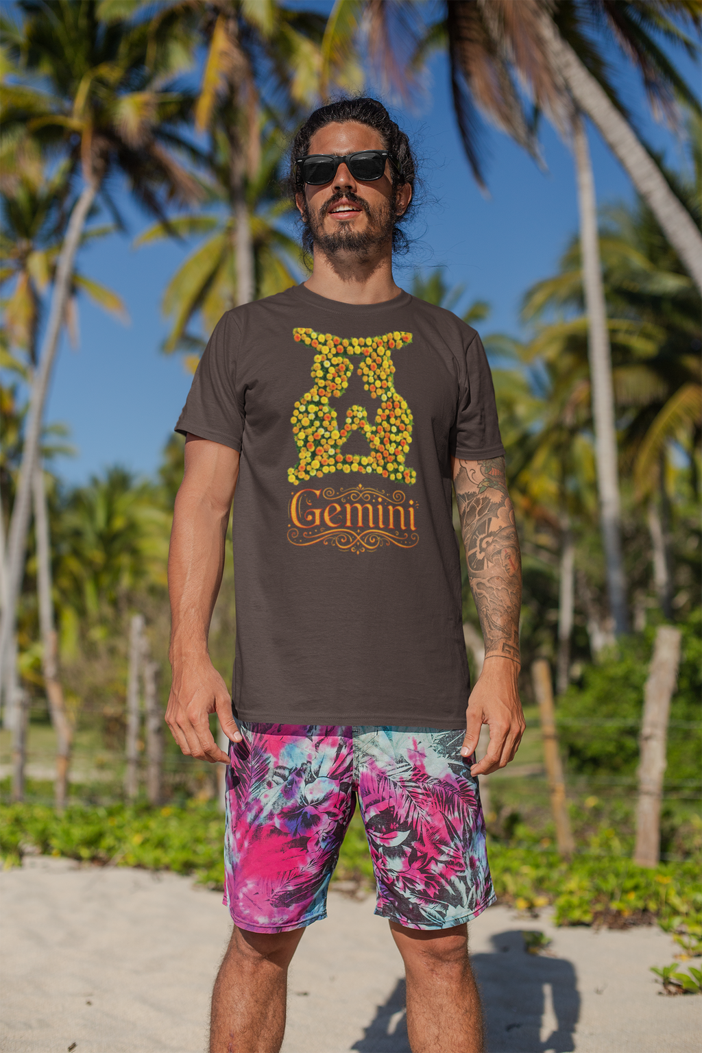 Gemini Floral Zodiac Shirt, Astrology Gift, Horoscope Apparel, Birthday Tee, Personalized T-Shirt