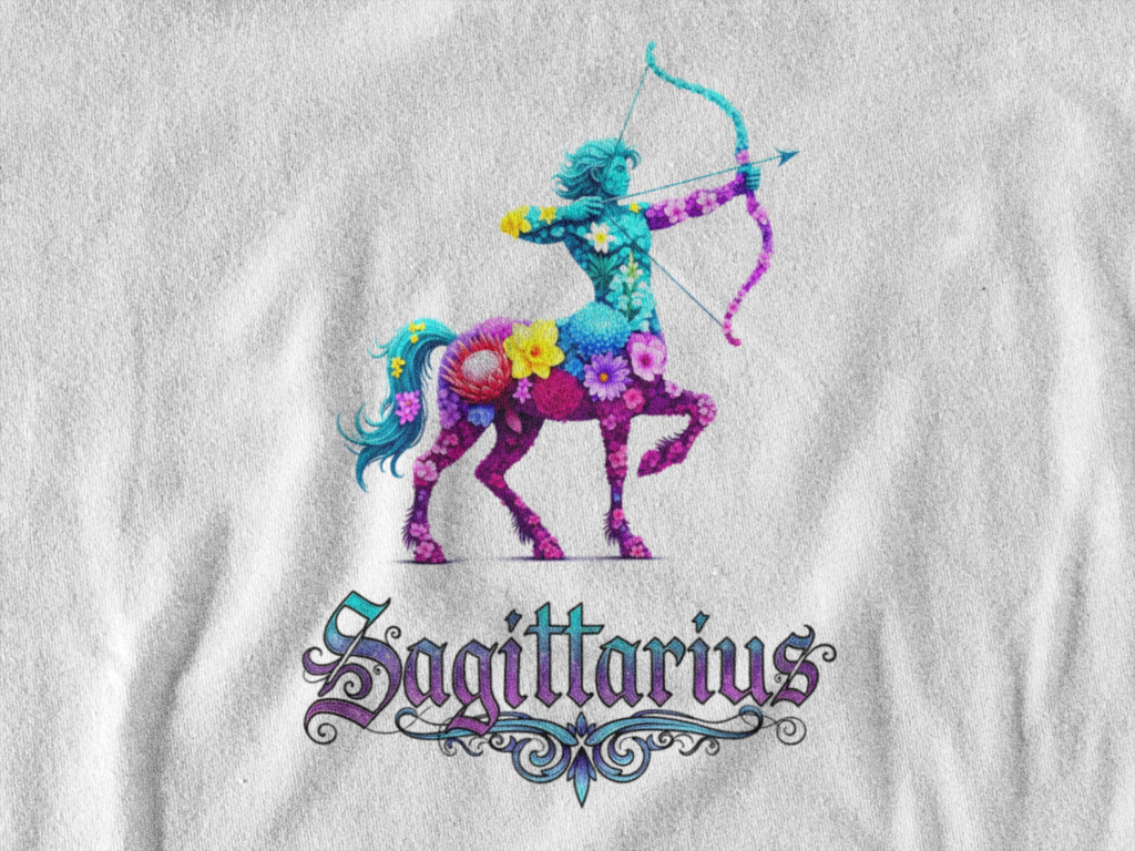 Sagittarius - Floral Zodiac Tee, Astrology Shirt, Zodiac Gift, Horoscope T-Shirt, Birthday Apparel, Celestial Fashion