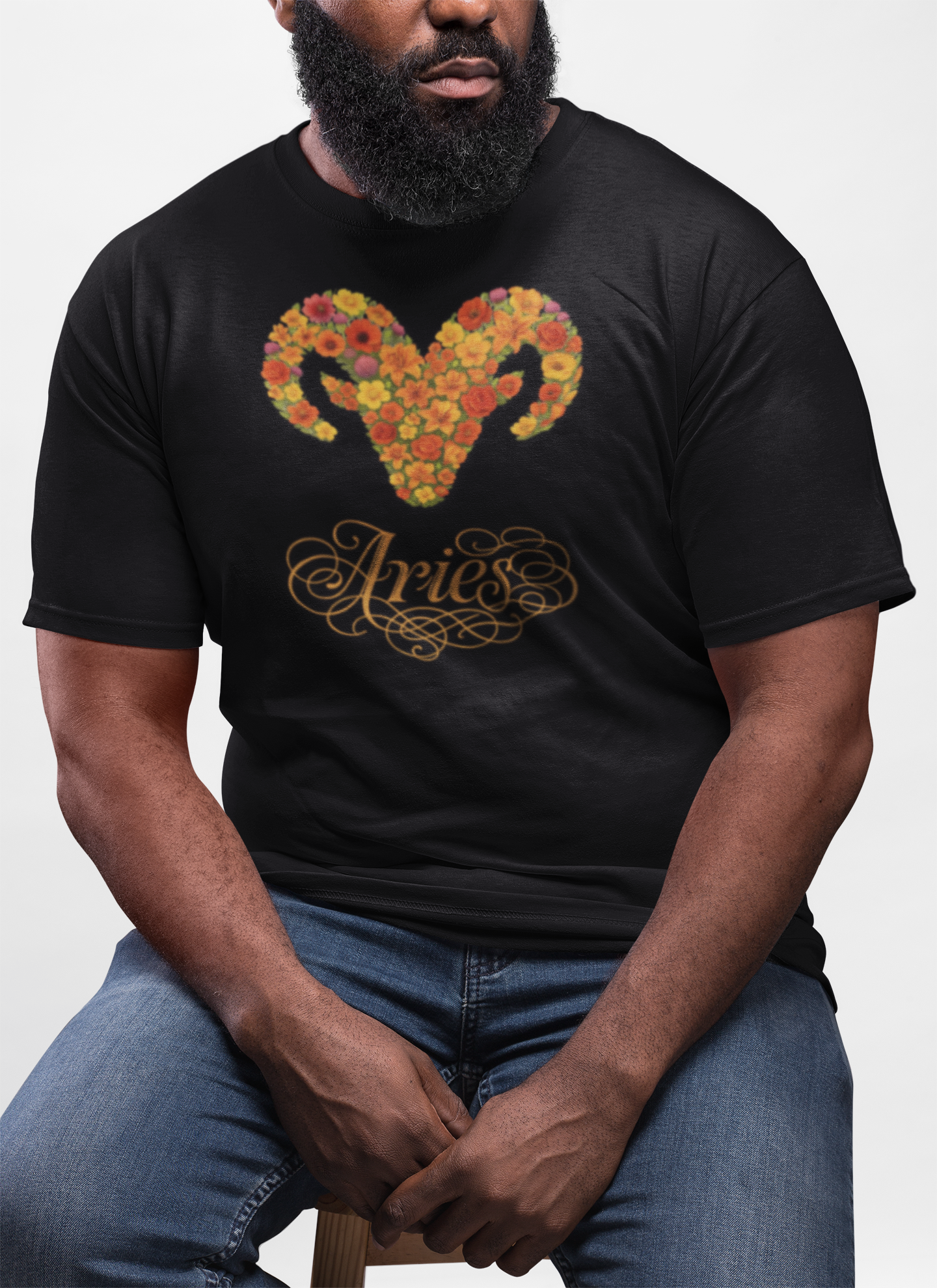 Aries Floral Zodiac Tee, Astrology Gift, Unisex Cotton T-Shirt, Horoscope Apparel, Birthday Gift, Celestial Fashion