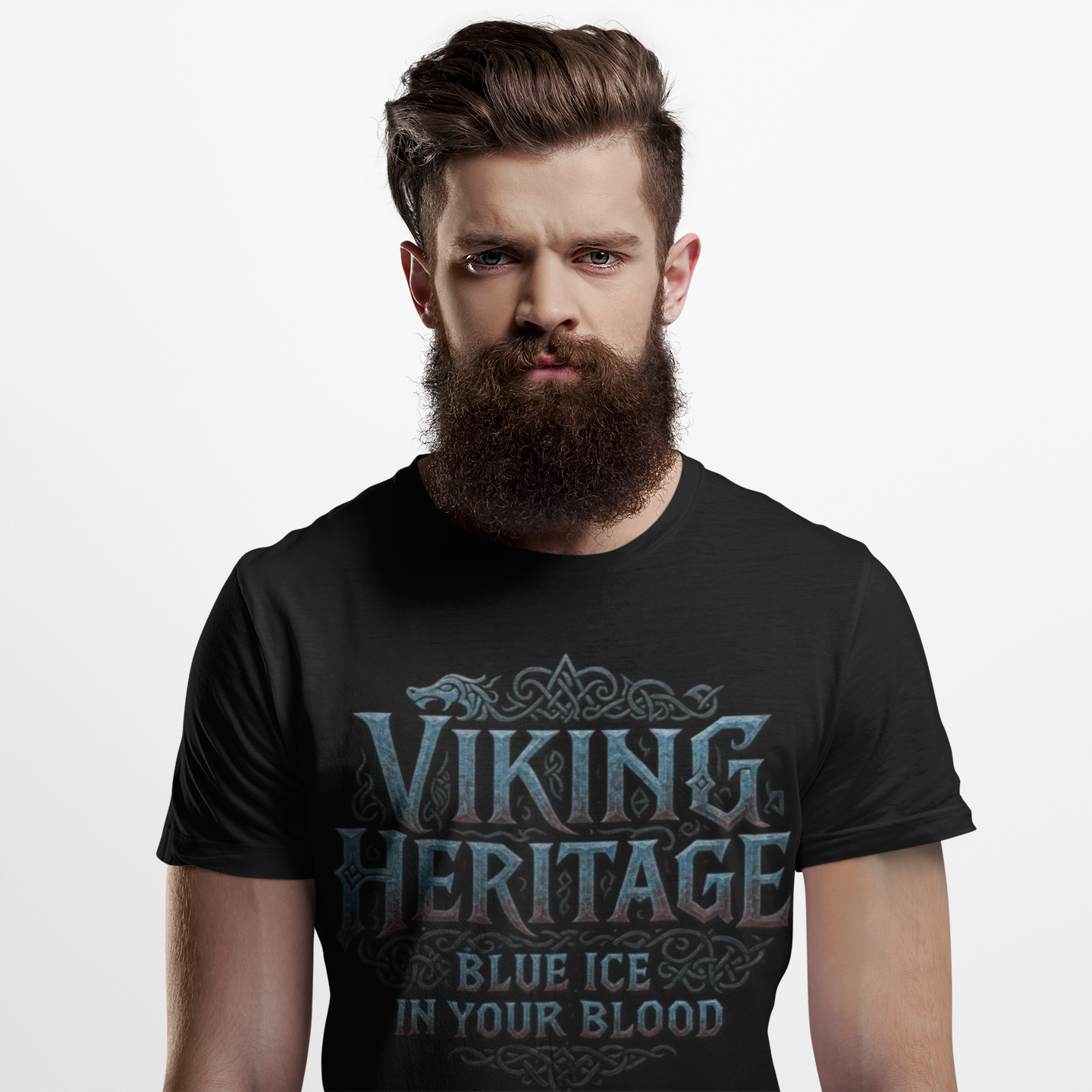Viking Heritage Unisex Heavy Cotton Tee, Nordic Pride Shirt, Gift for Viking Fans, Heritage Apparel, Casual Wear, Blue Ice in Your Blood Tee