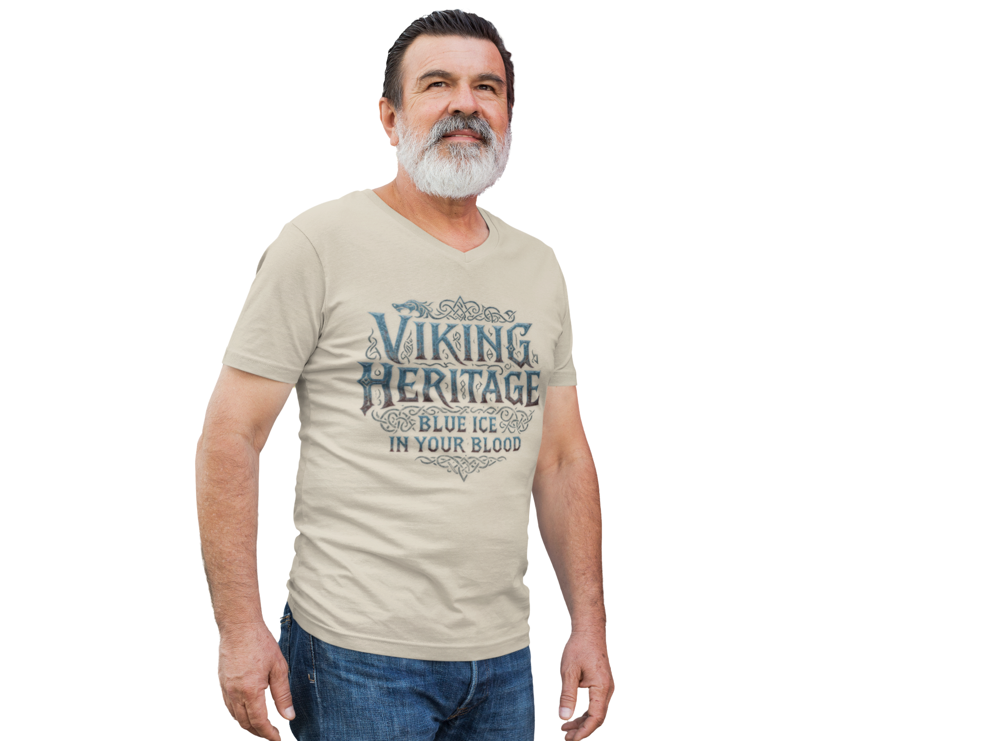 Viking Heritage Unisex Heavy Cotton Tee, Nordic Pride Shirt, Gift for Viking Fans, Heritage Apparel, Casual Wear, Blue Ice in Your Blood Tee