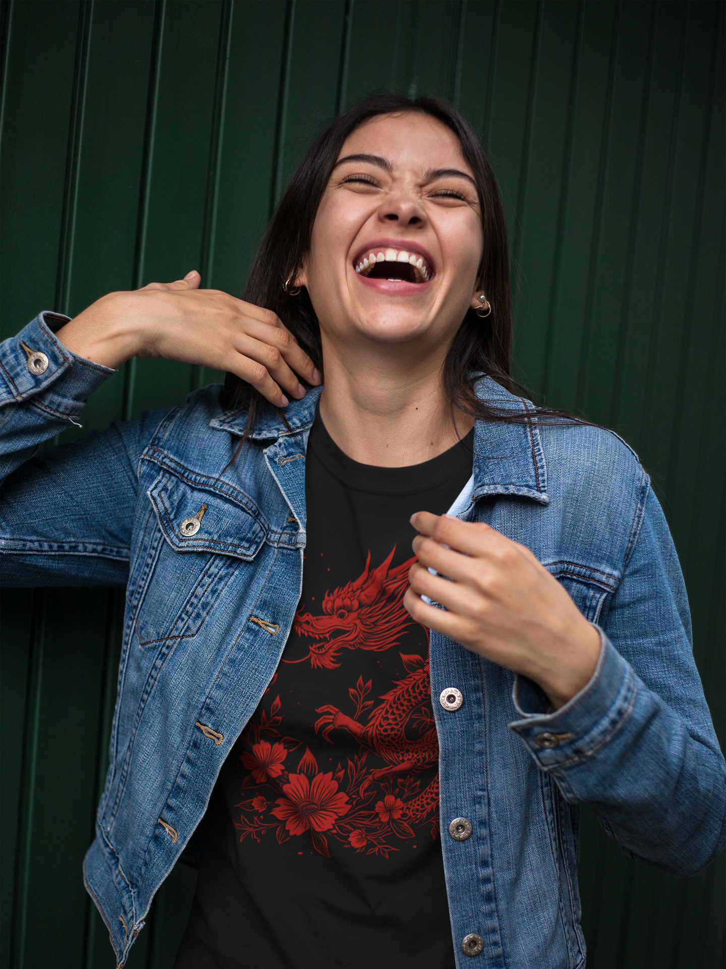 Dragon Floral Unisex Heavy Cotton Tee, Casual Wear, Street Style, Gift for Her, Graphic Tee, Trendy Apparel