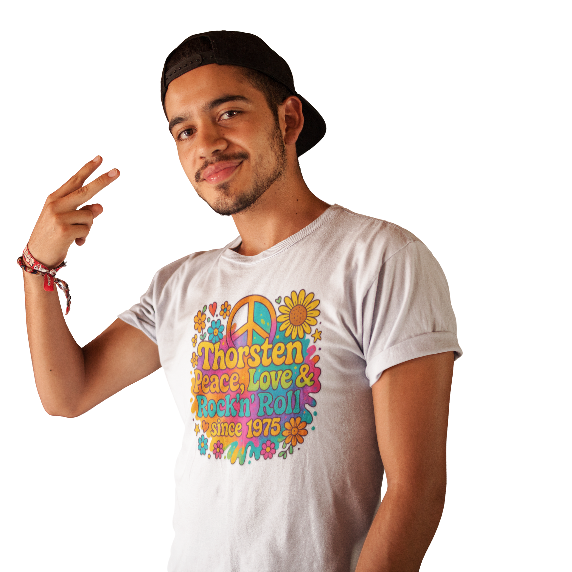 Thorsten, 1975, Retro Peace & Love Tee, Unisex Heavy Cotton Top, Vintage Rock'n'Roll Shirt, Music Lover Gift, 70s Inspired Fashion