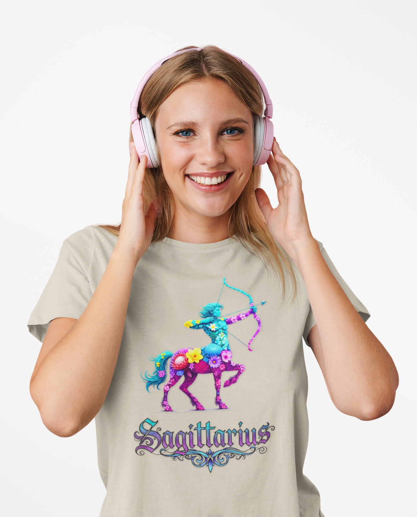 Sagittarius - Floral Zodiac Tee, Astrology Shirt, Zodiac Gift, Horoscope T-Shirt, Birthday Apparel, Celestial Fashion