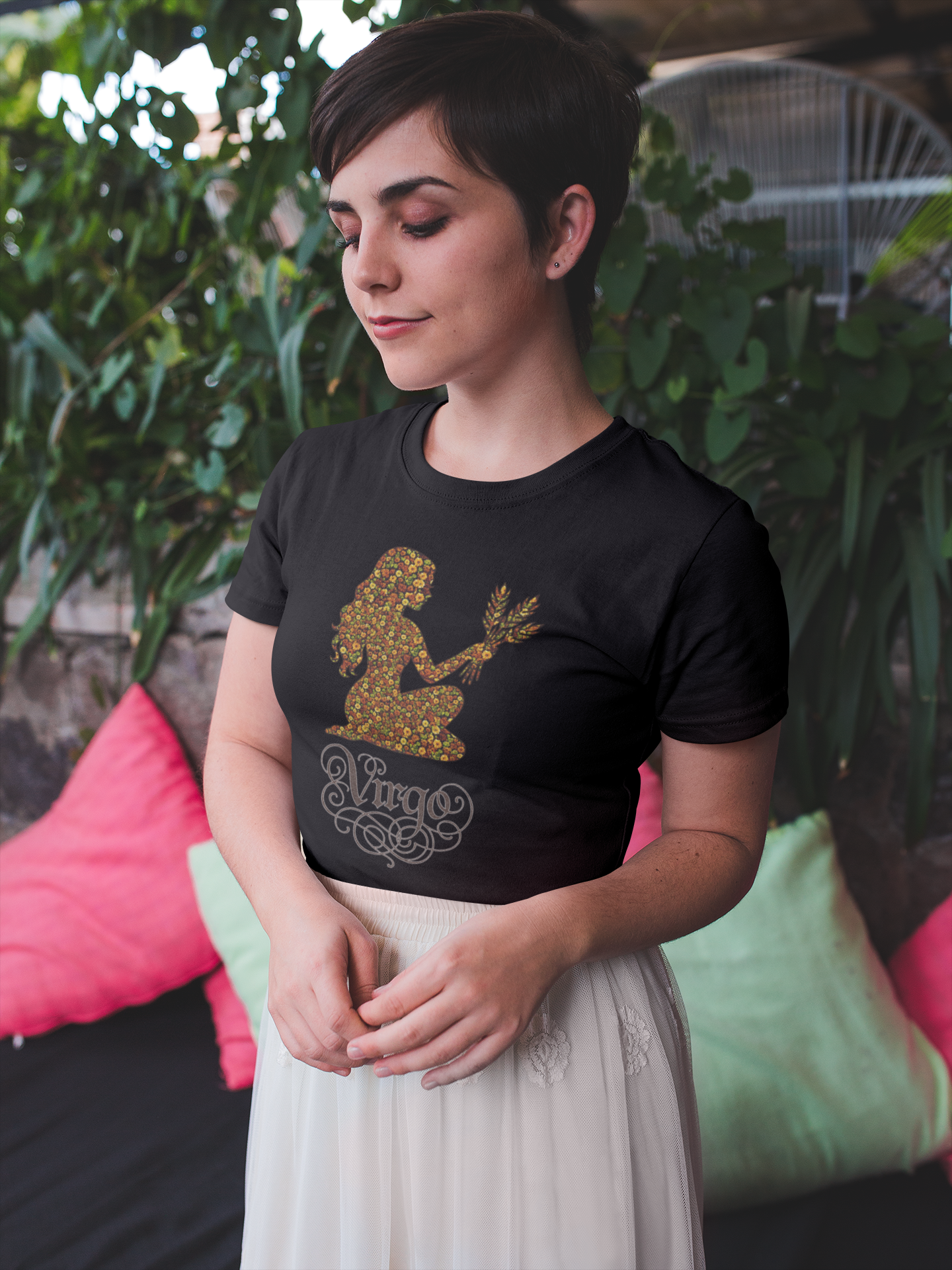 Virgo Floral Zodiac Tee for Astrology Lovers, Unisex Cotton T-Shirt, Boho Style Shirt, Astrology Gift, Star Sign Tee
