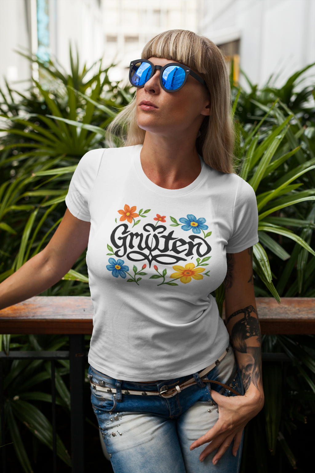 Gruiten Women's Tee - Floral Gruiten - the Vibrant and Optimistic green heart of the Kreis Mettmann