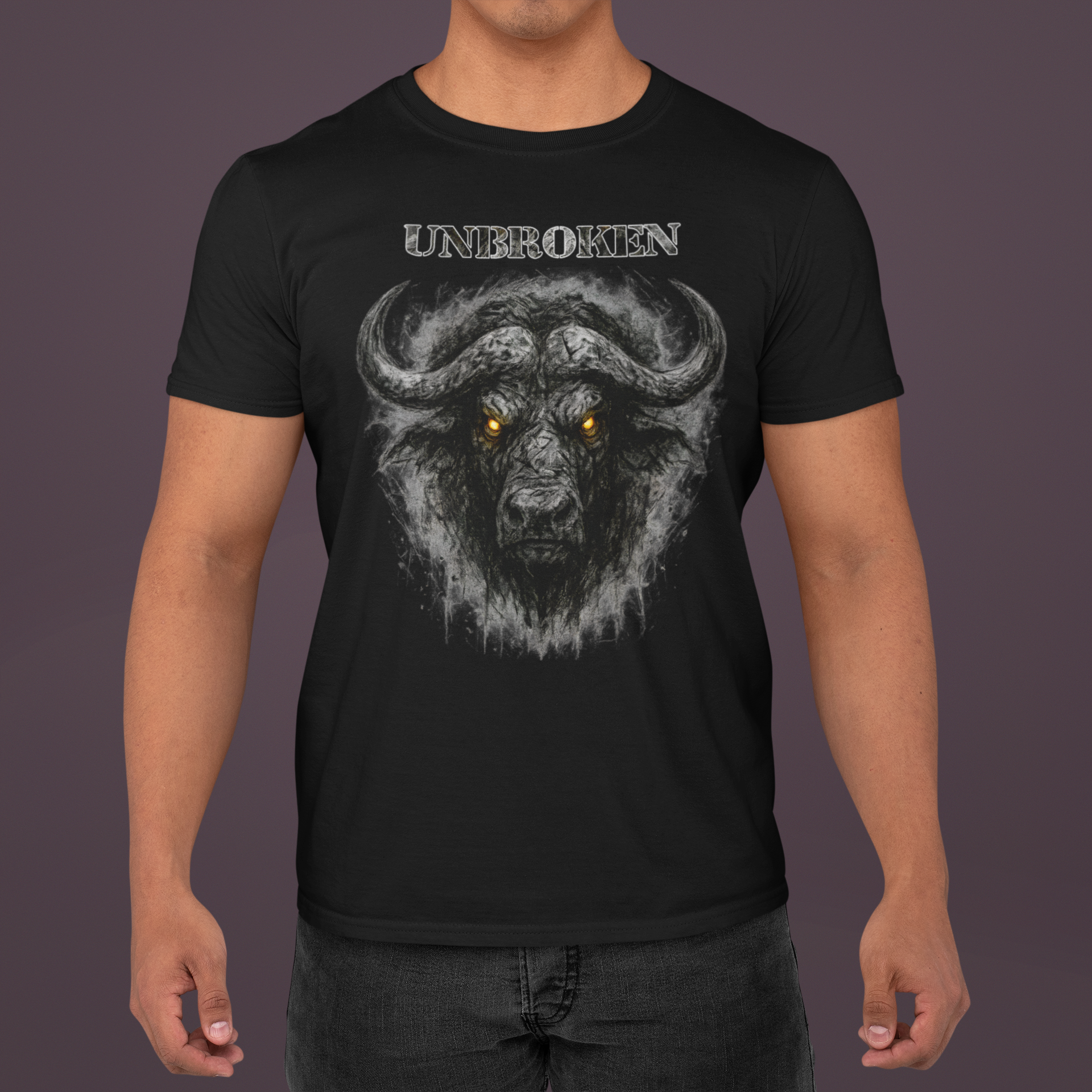 Büffel - Unbroken: Frontprint, Unisex T-Shirt - Animal-Collection