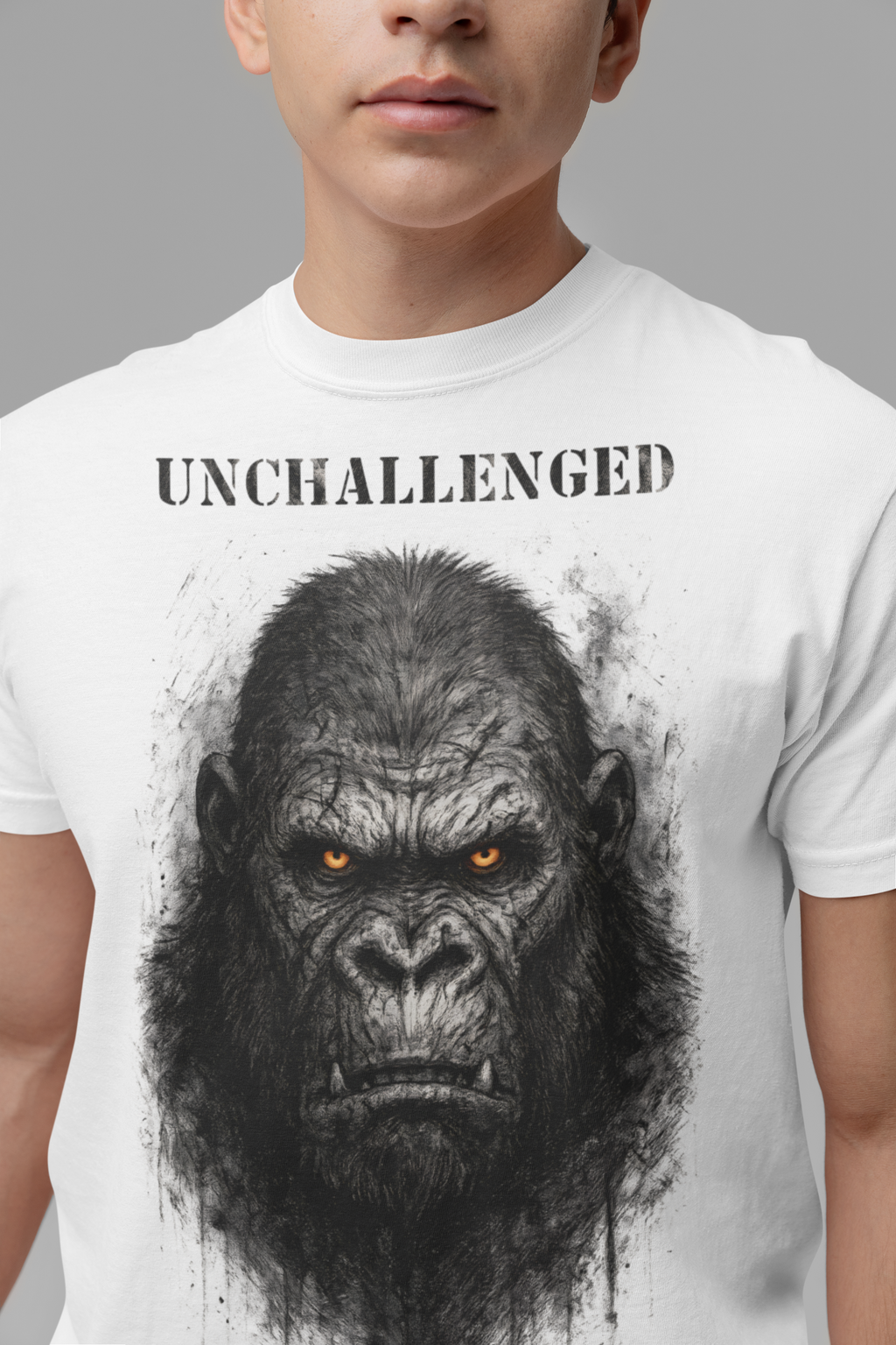 Gorilla - Unchallenged: Frontprint, Unisex T-Shirt - Animal-Collection