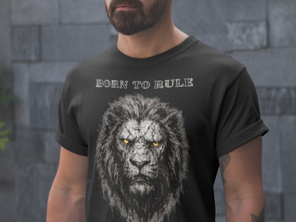 Löwe - Born to Rule: Frontprint, Unisex T-Shirt - Animal-Collection