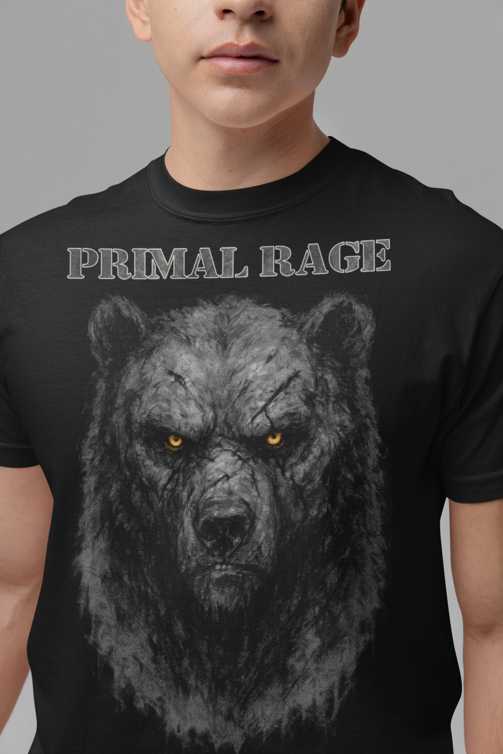 Bär - Primal Rage: Frontprint, Unisex T-Shirt - Animal-Collection
