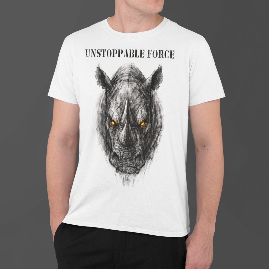 Nashorn - Unstoppable Force: Frontprint, Unisex T-Shirt - Animal-Collection