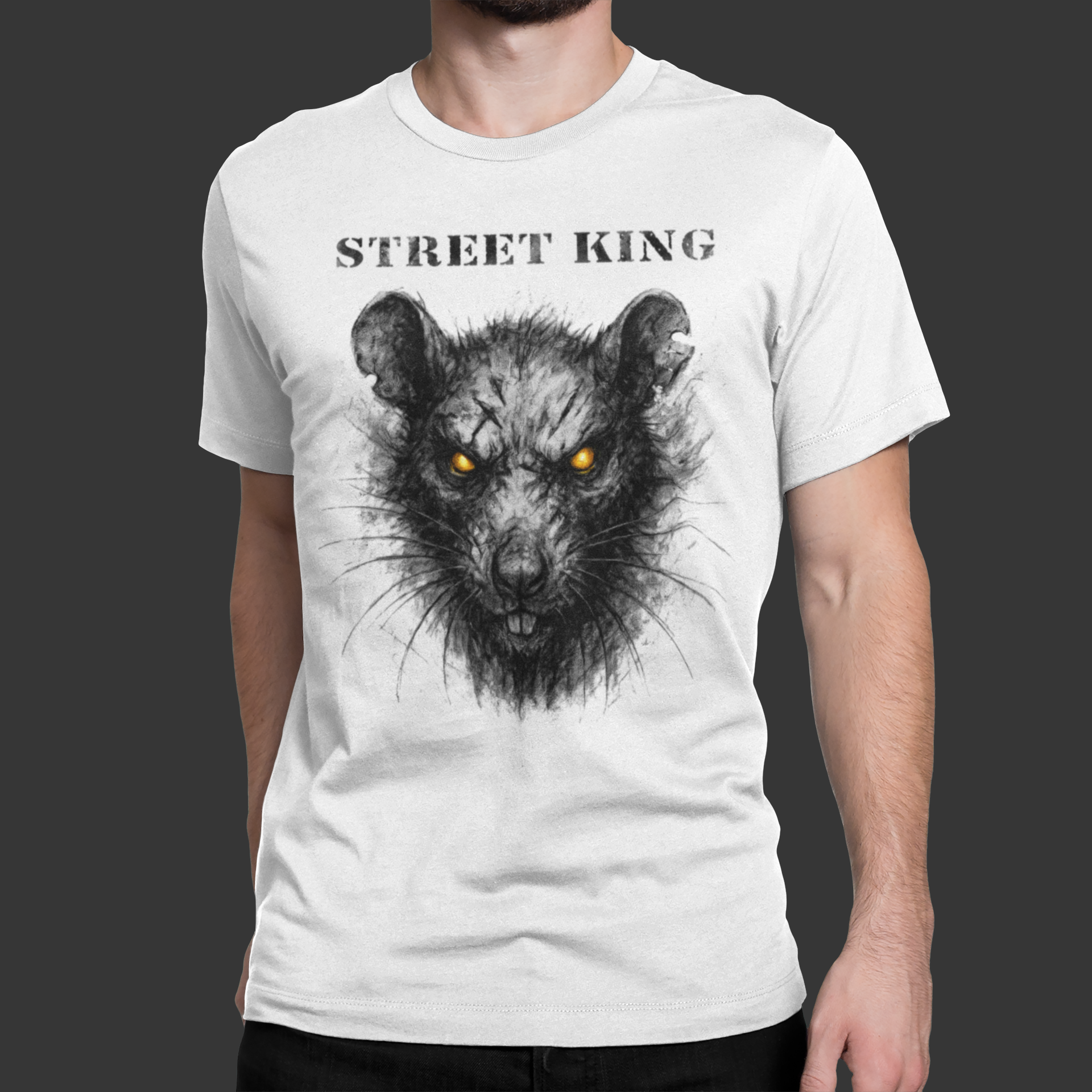 Ratte - Street King: Frontprint, Unisex T-Shirt - Animal-Collection