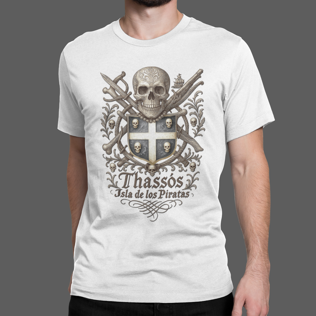 Thassos Island: Frontprint, Unisex T-Shirt **Grimwater-Edition** Pirates of Thasos Island