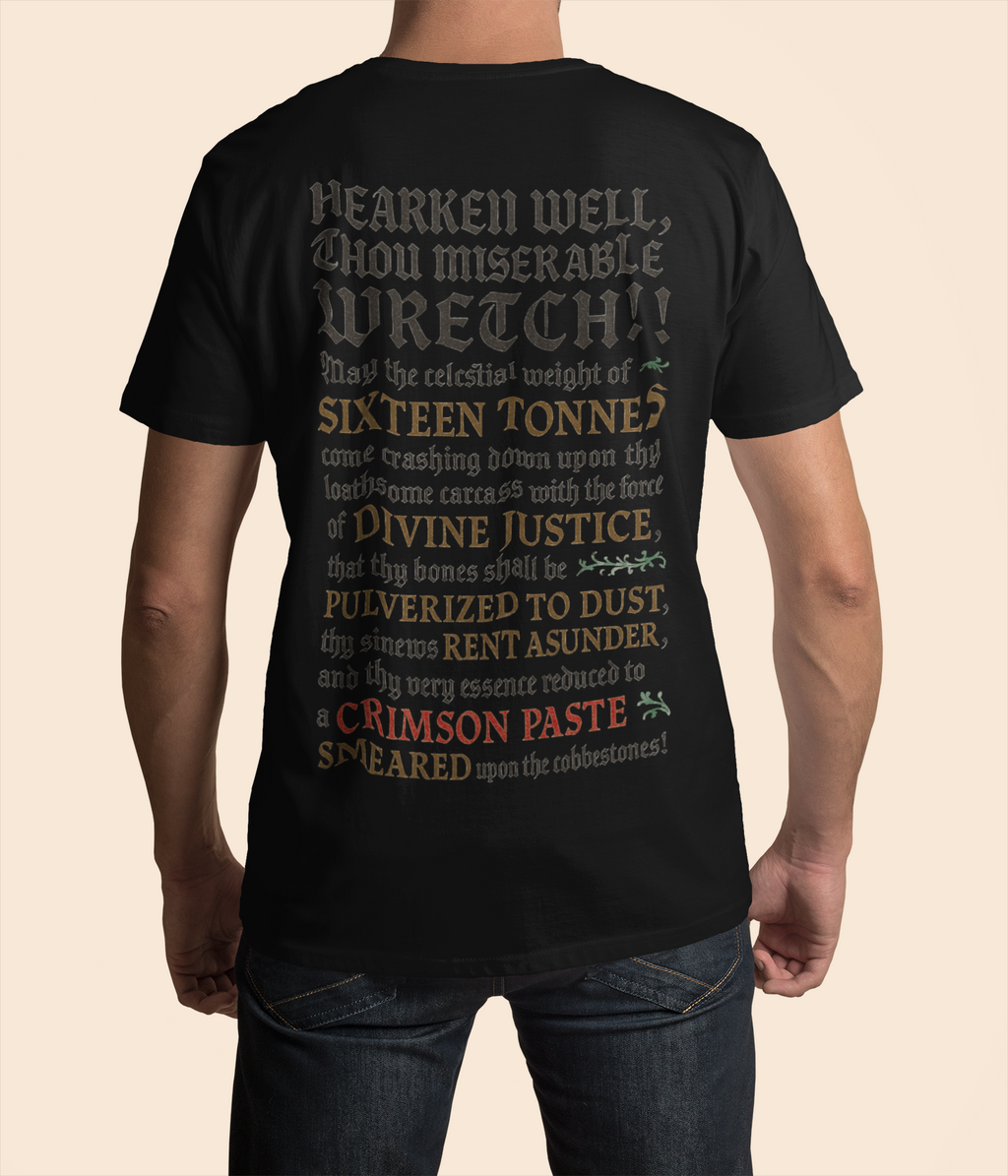 Sixteen 16 Tons, Front-/Backprint - (Divine Justice Design) to righteously crush thee into smithereens!