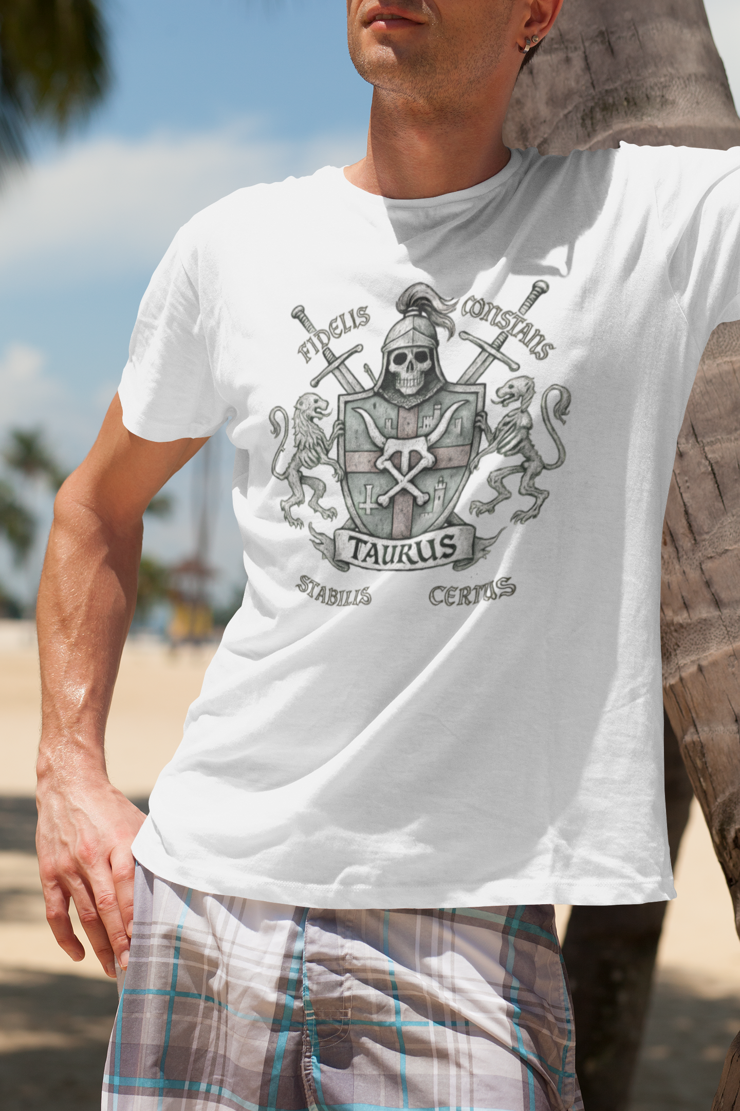 Stier: Frontprint, Unisex T-Shirt **Grimwater-Edition** Sternzeichen Astrologie (Taurus)