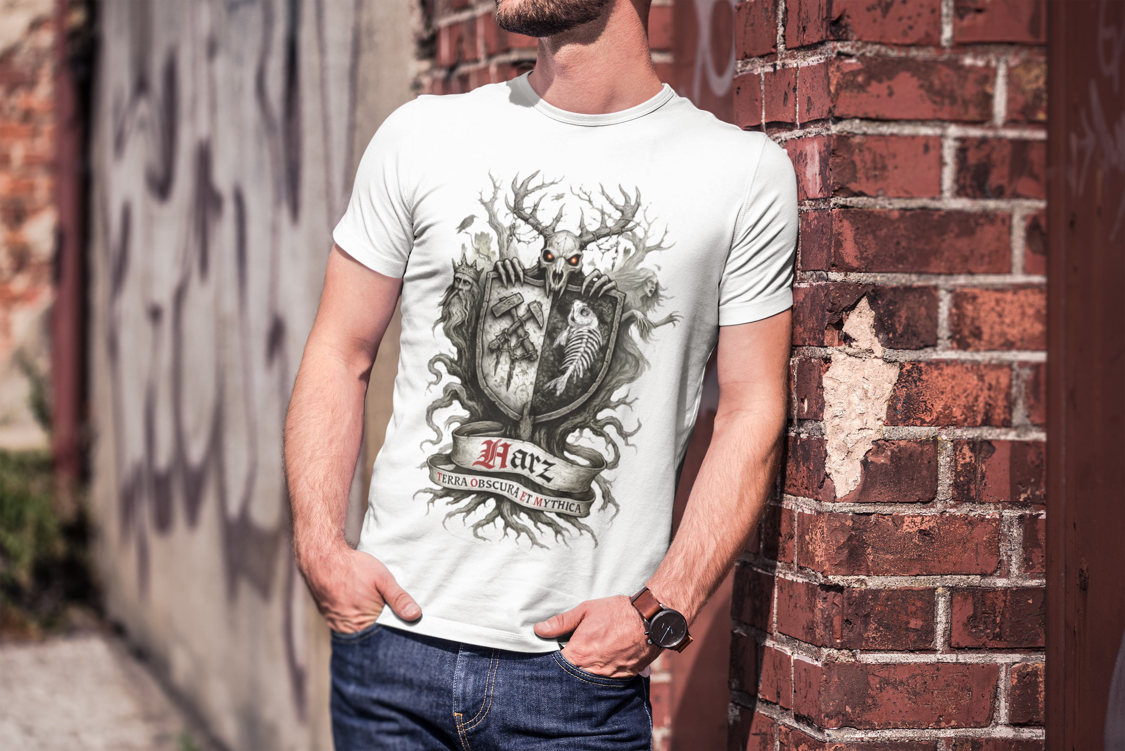 Der Harz: Frontprint, Unisex T-Shirt **Grimwater-Edition** Gesamtharz