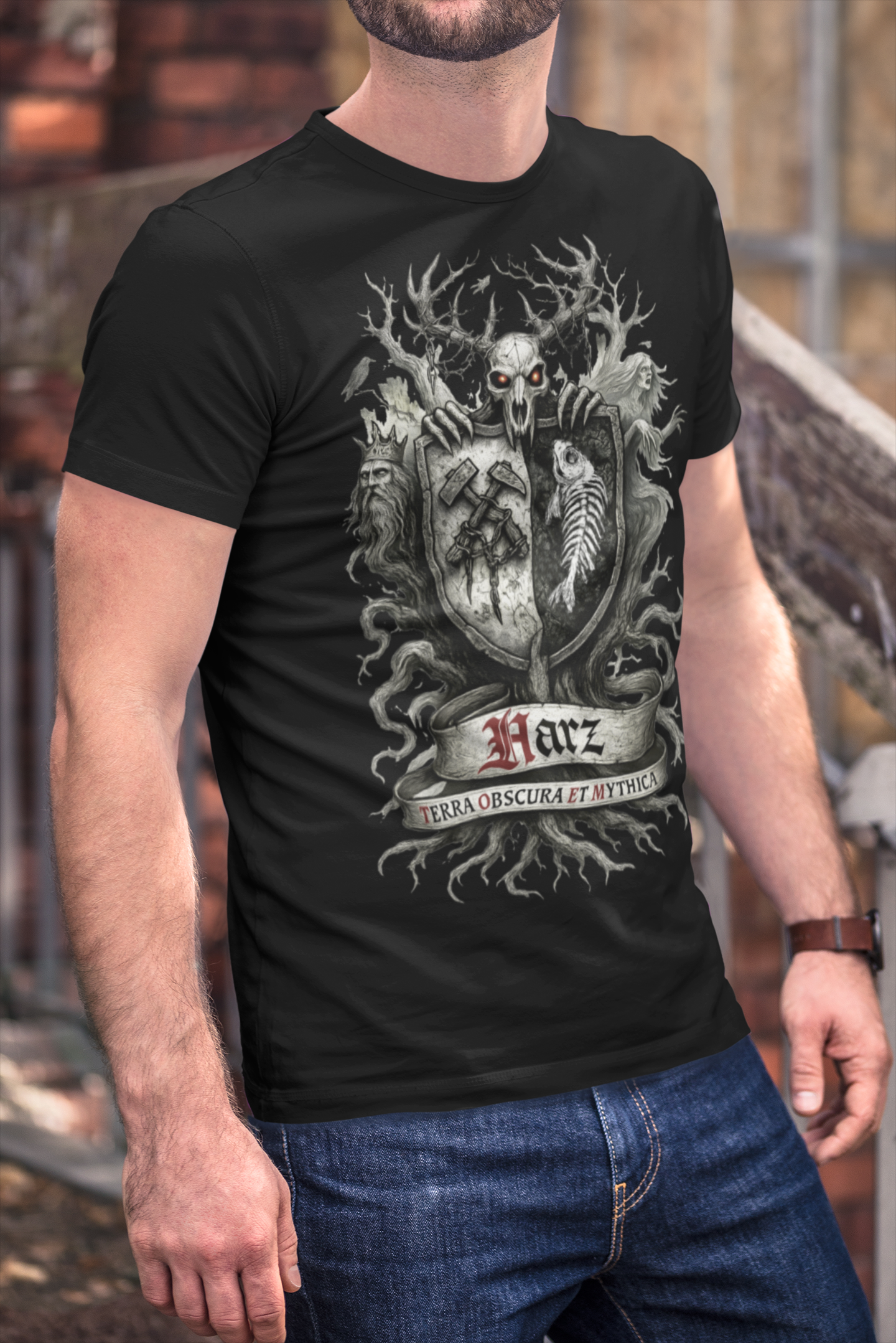 Harz - Mystisch, Magisch, manchmal morbide: Frontprint, Unisex T-Shirt **Grimwater-Edition**
