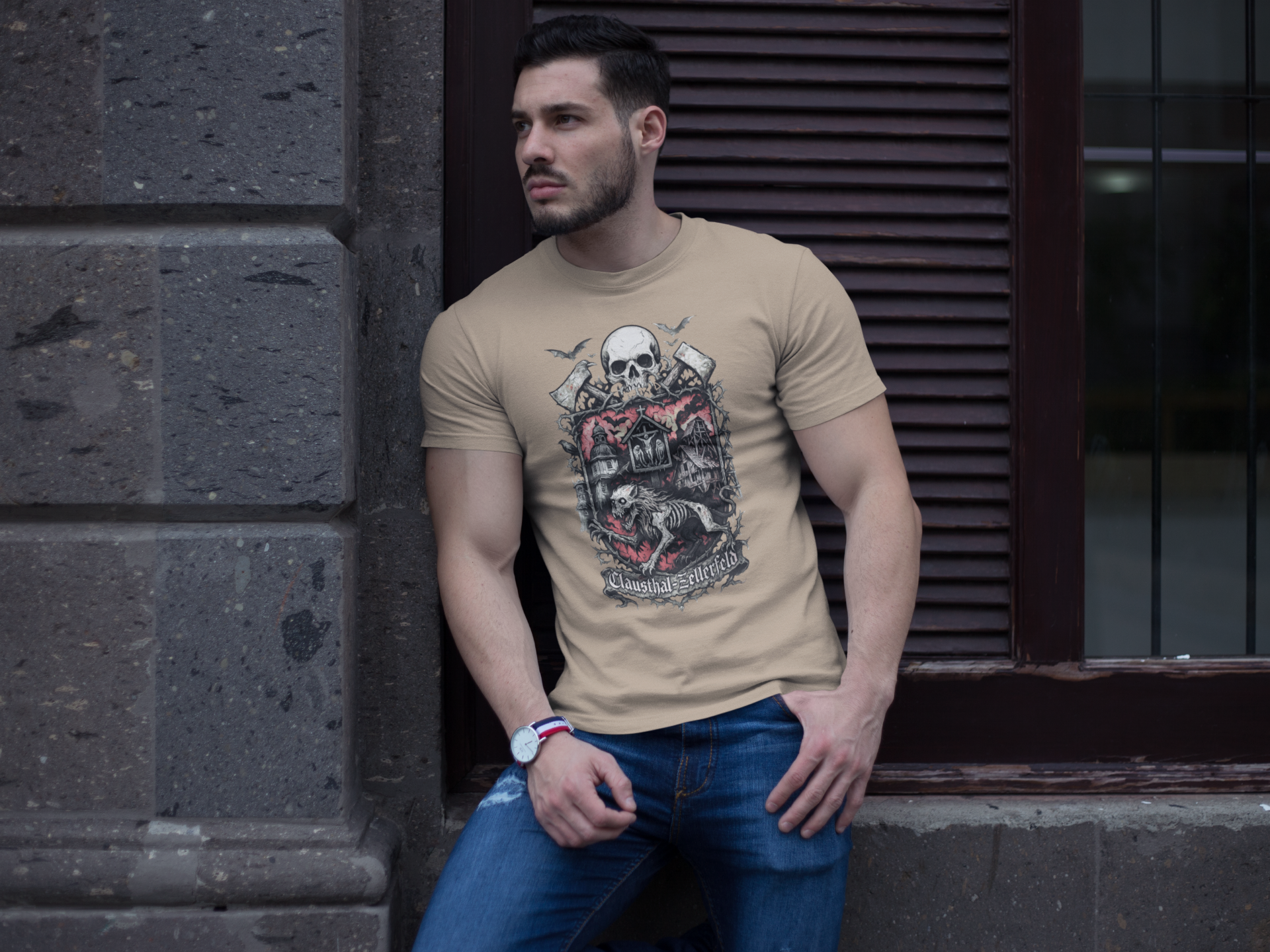 Clausthal-Zellerfeld: Frontprint, Unisex T-Shirt **Grimwater-Edition**