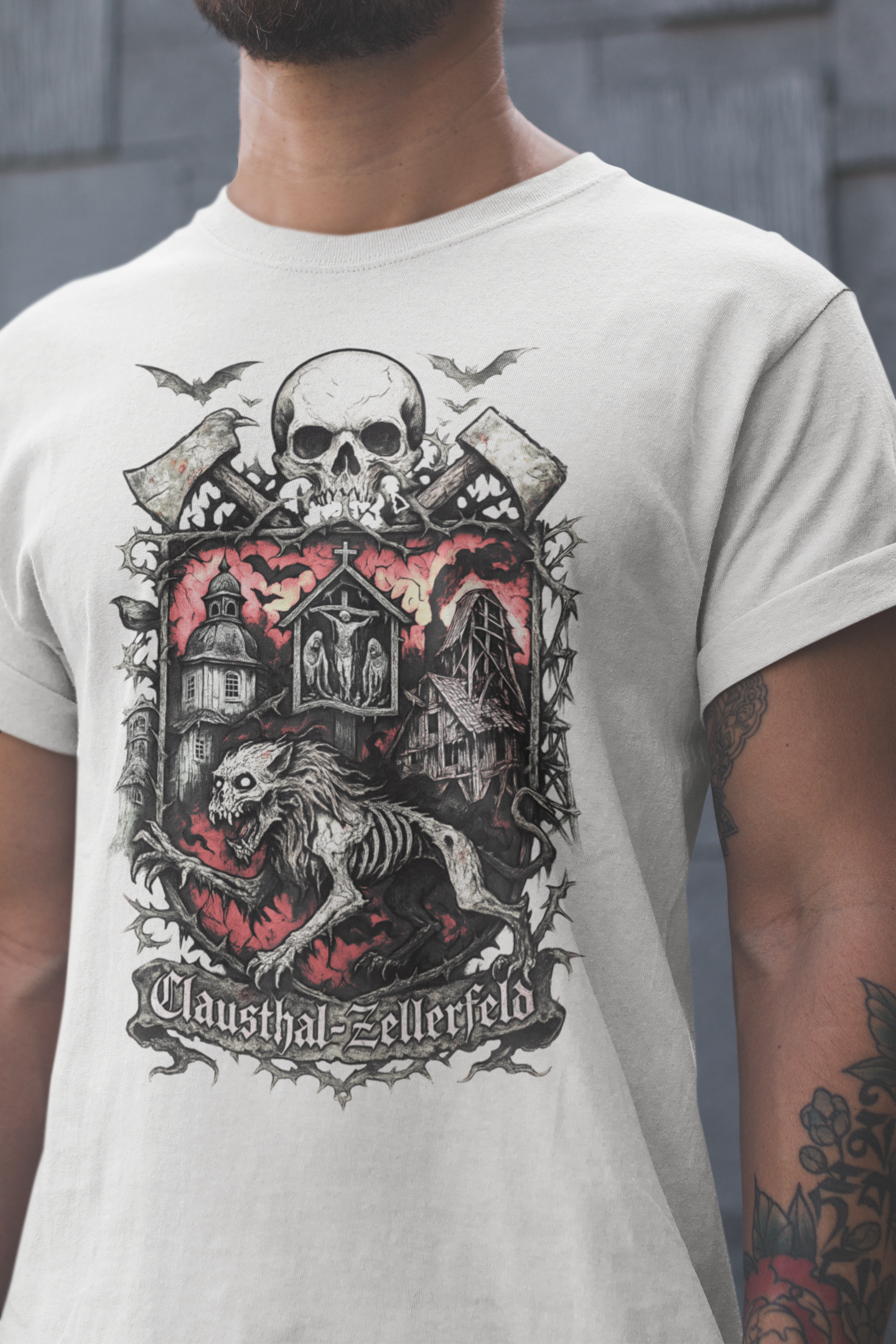 Clausthal-Zellerfeld: Frontprint, Unisex T-Shirt **Grimwater-Edition**