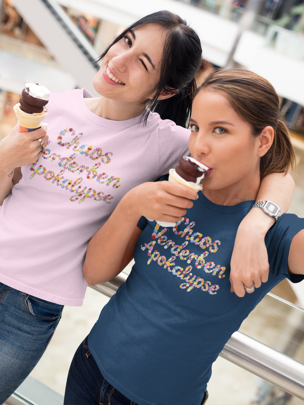 Chaos Verderben Apokalypse, Womens' T-Shirt, Floral Script