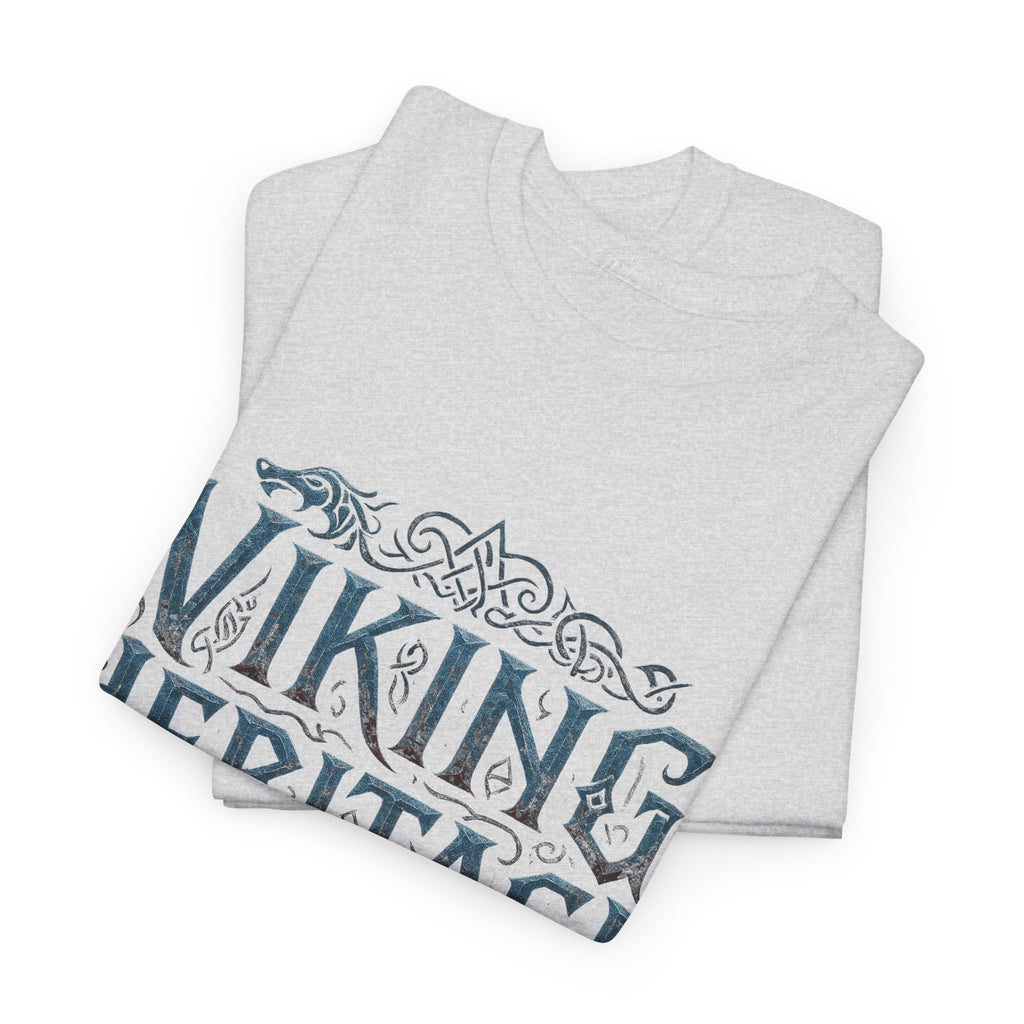 Viking Heritage Unisex Heavy Cotton Tee, Nordic Pride Shirt, Gift for Viking Fans, Heritage Apparel, Casual Wear, Blue Ice in Your Blood Tee
