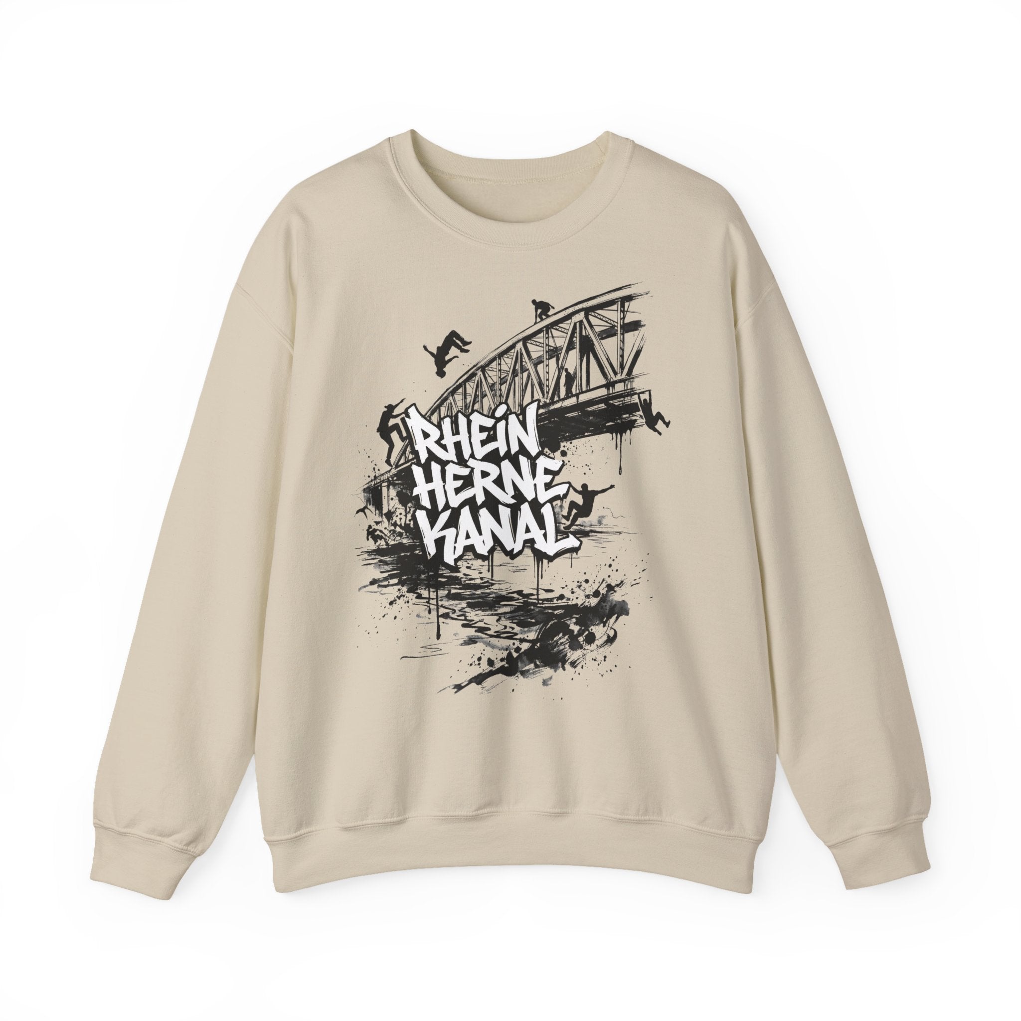 Parkour C: Frontprint, Unisex Sweatshirt - Urban Stunt Silhouette Crewneck