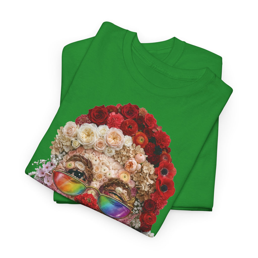 Blumen-Santa: Frontprint, Unisex T-Shirt, Floral Colorful Retro Santa with Cigar Weihnachten