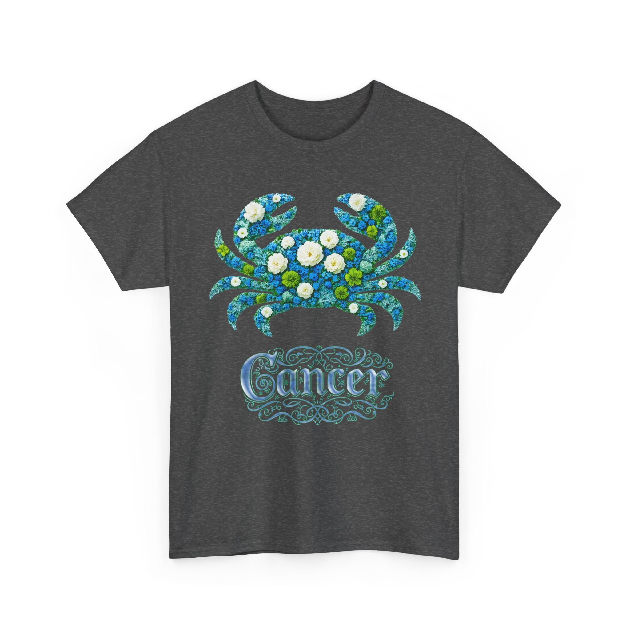 Cancer Floral Zodiac Tee, Astrology Shirt, Gift for Cancer, Horoscope Apparel, Unisex Tees, Cute Crab Design
