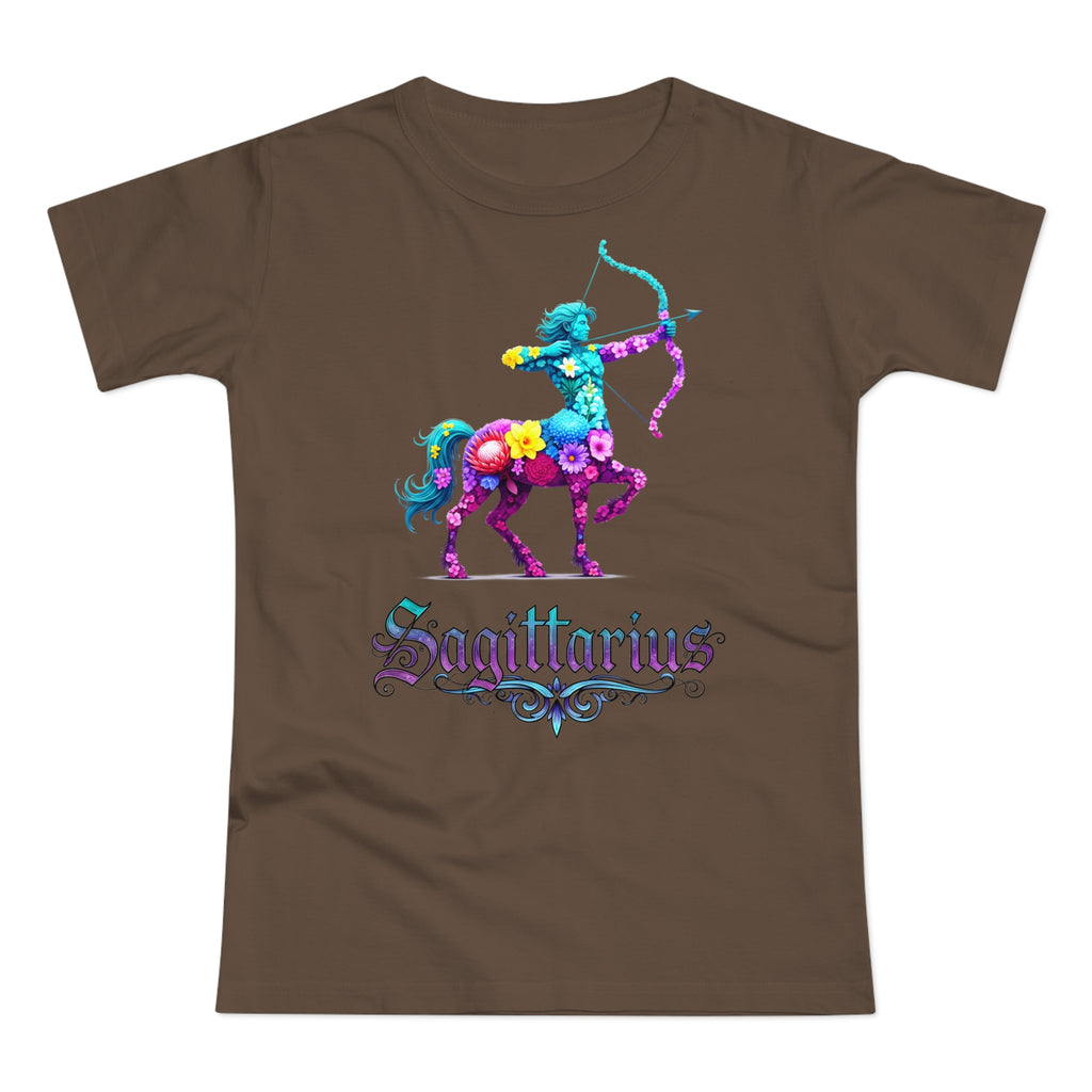 Schütze: Frontprint, Womens' T-Shirt, florales Sternzeichen, Zodiac Astrologie (Sagittarius)