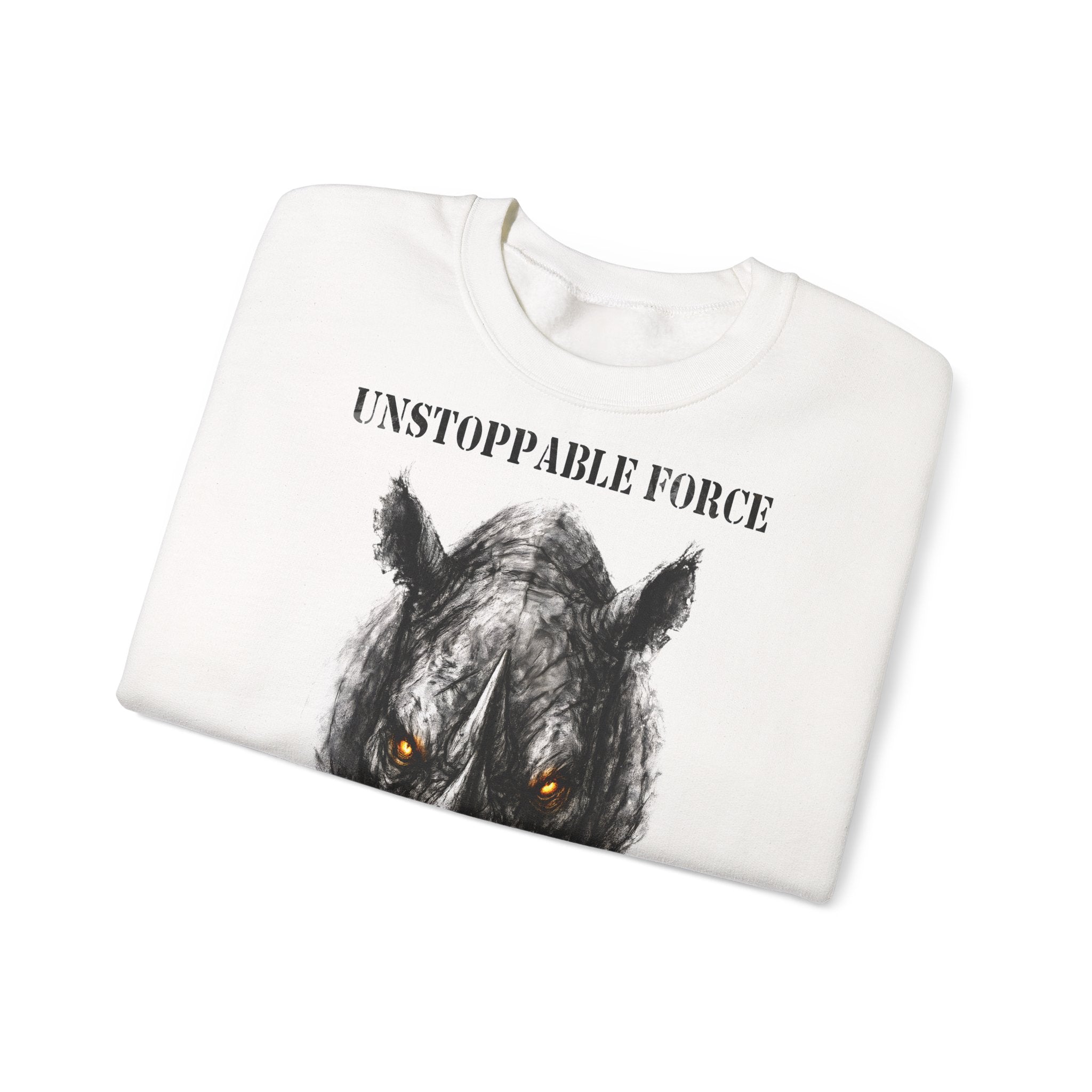 Nashorn - Unstoppable Force: Animals-Collection, Frontprint, Unisex Sweatshirt
