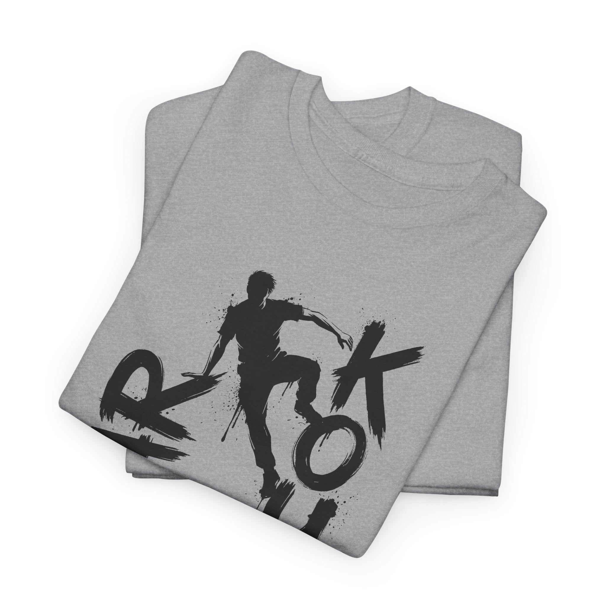Parkour 11: Frontprint, Unisex T-Shirt - Urban Stunt Silhouette Crewneck