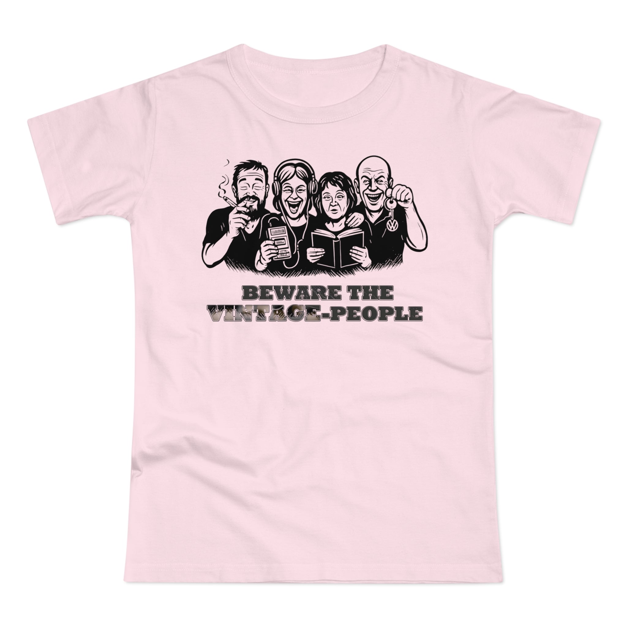 Vintage People Beware, Frontprint, Womens' T-Shirt