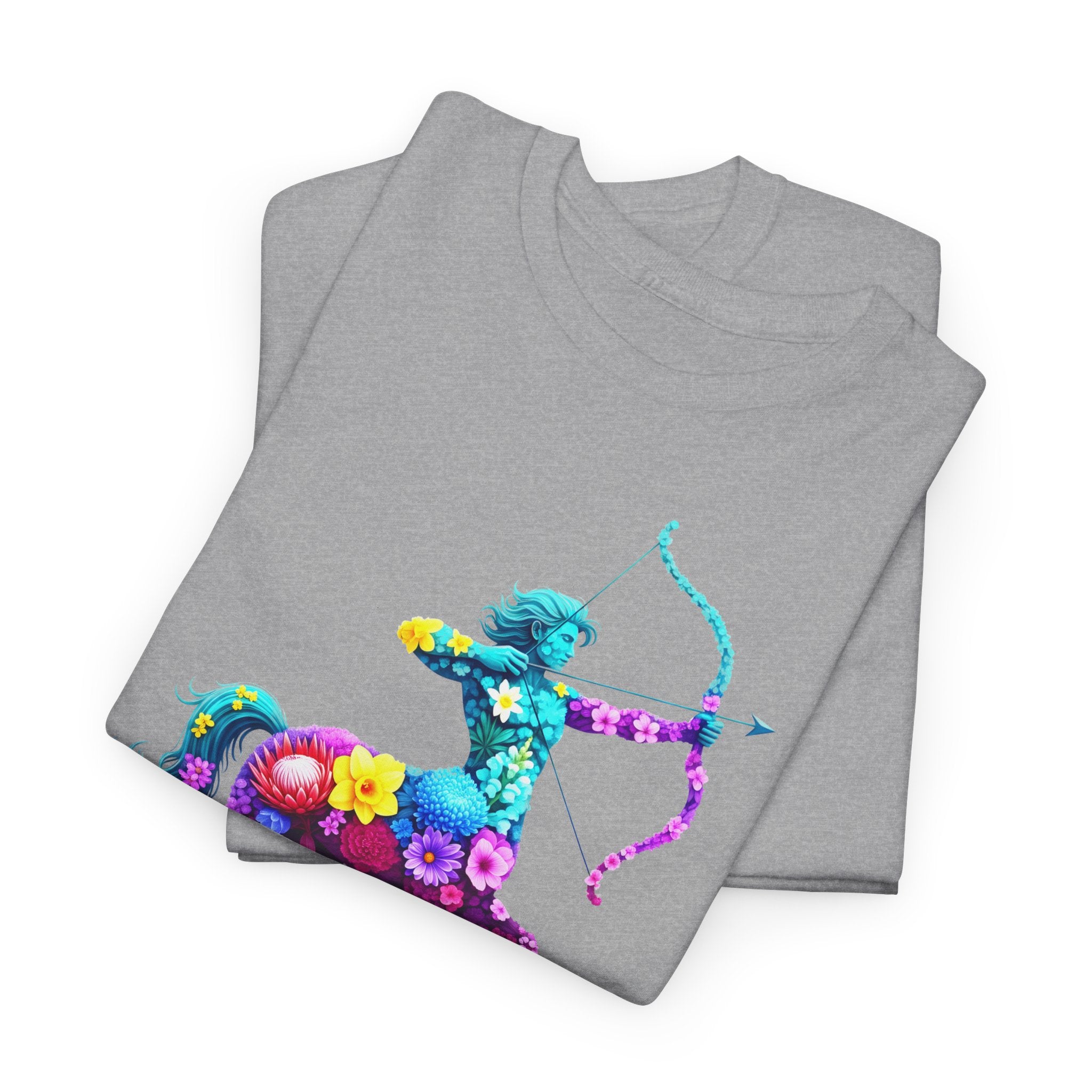 Schütze: Frontprint, Unisex T-Shirt - Florales Sternzeichen Astrologie (Sagittarius)