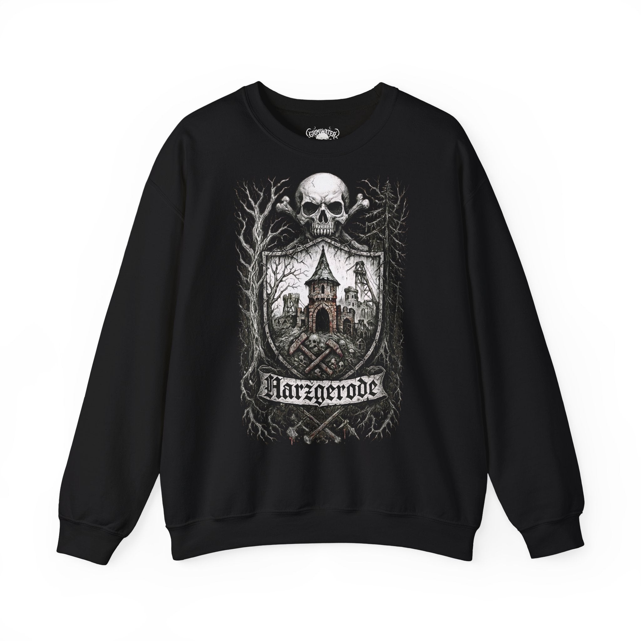 Harzgerode: Harz-Collection, Frontprint, Unisex Sweatshirt **Grimwater-Edition**