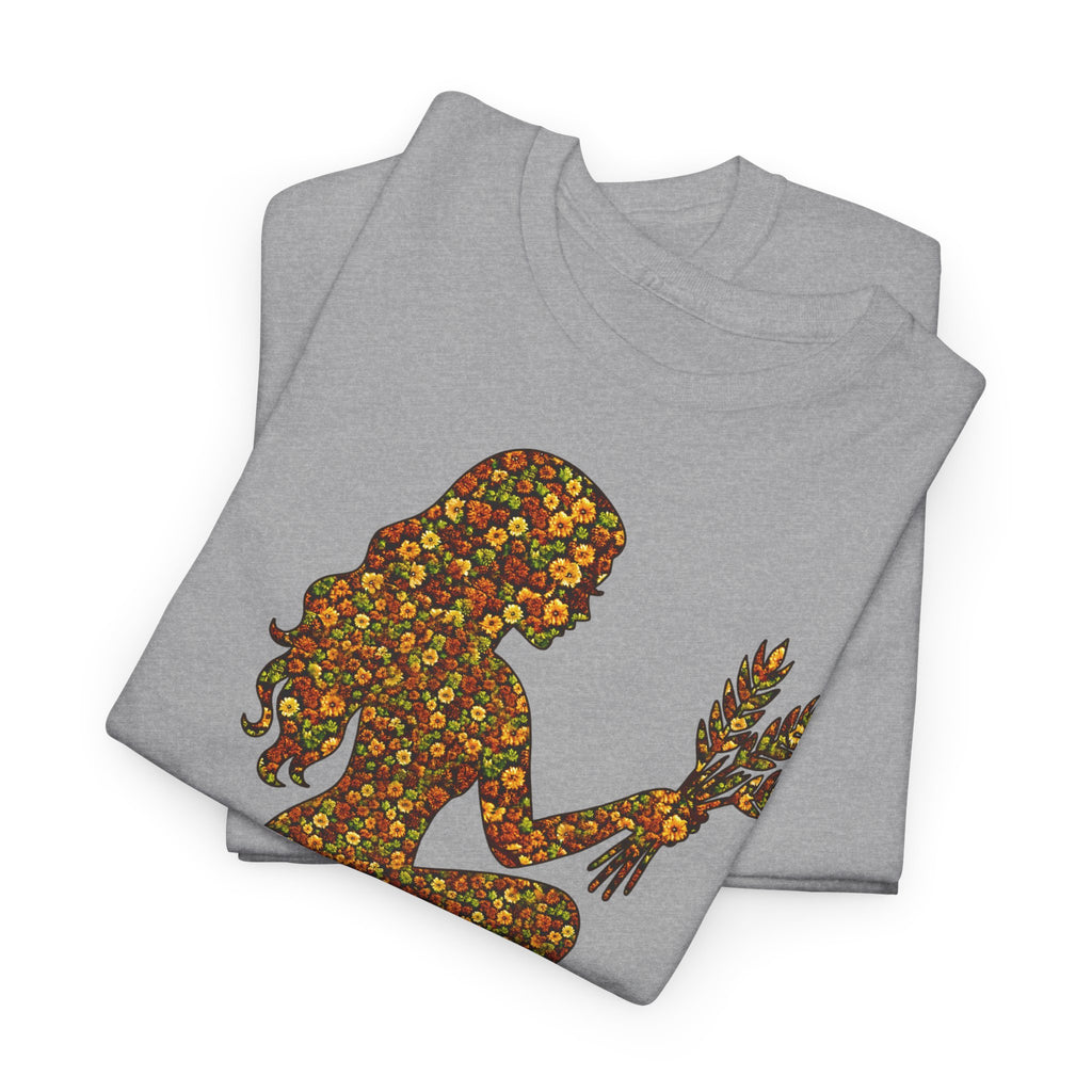 Jungfrau: Frontprint, Unisex T-Shirt - Florales Sternzeichen Astrologie (Virgo)