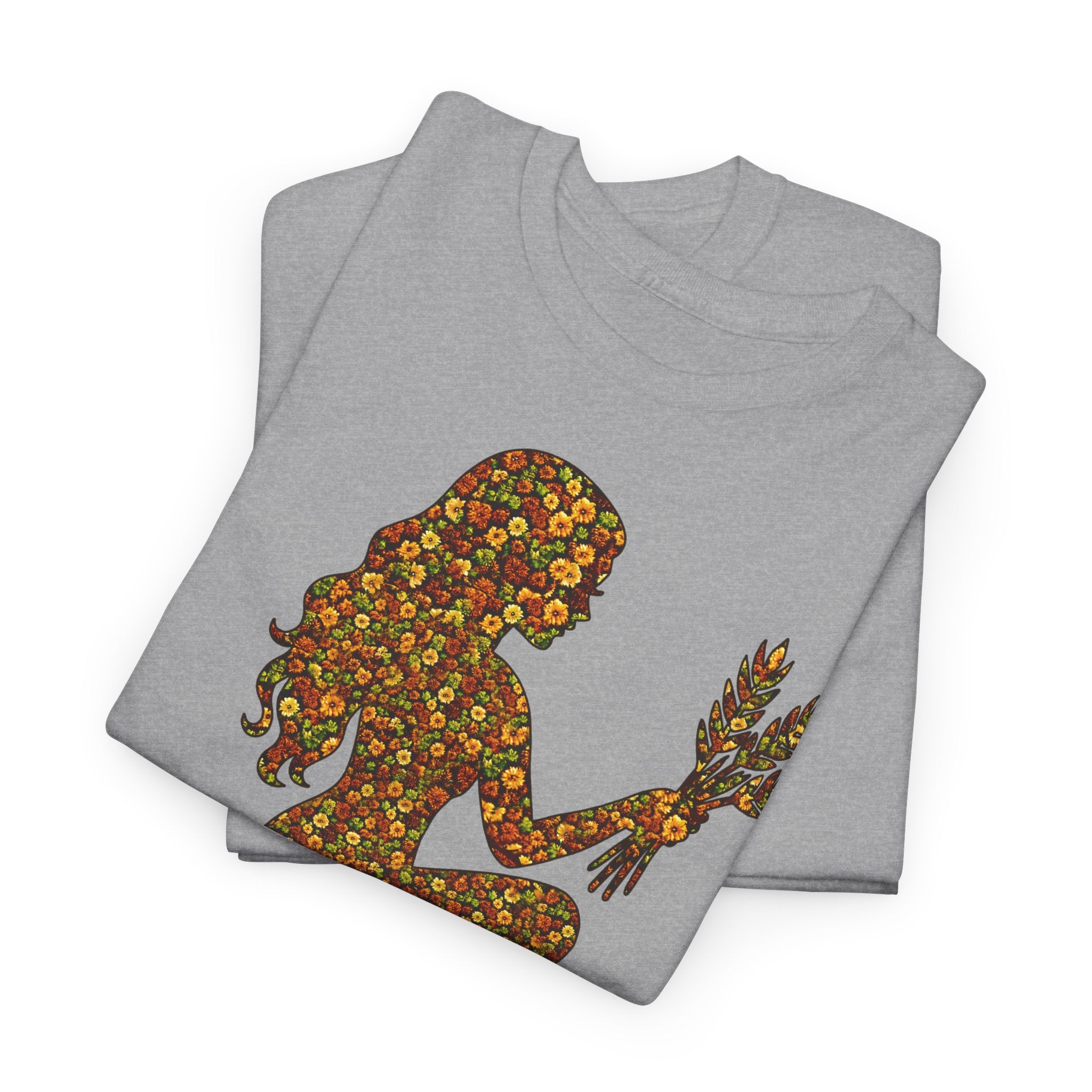 Jungfrau: Frontprint, Unisex T-Shirt - Florales Sternzeichen Astrologie (Virgo)