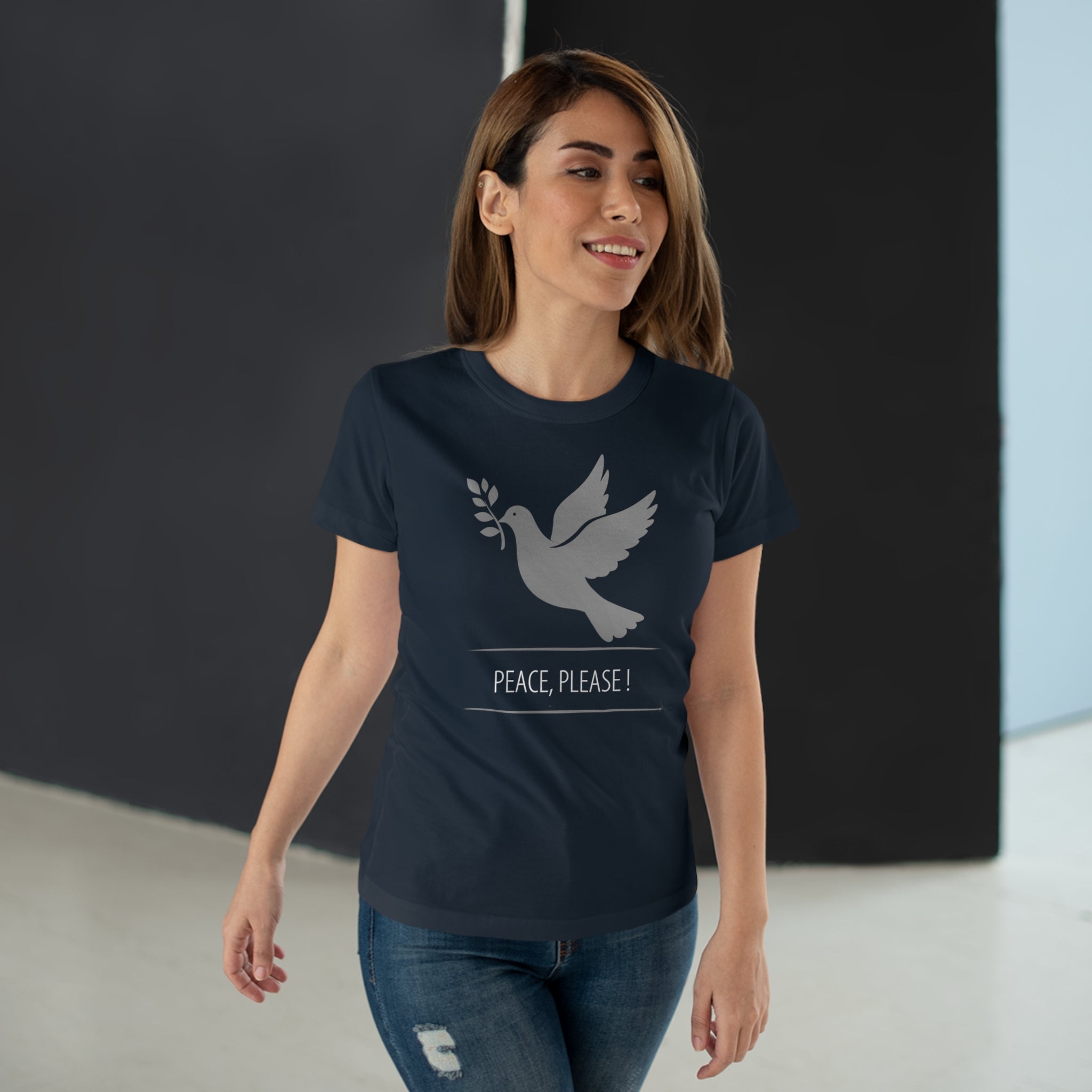 Peaceful Dove, Frontprint, Women's T-Shirt - Casual Wear, Gift for Friends, Inspirational Tee, Mindfulness, Peace Activism
