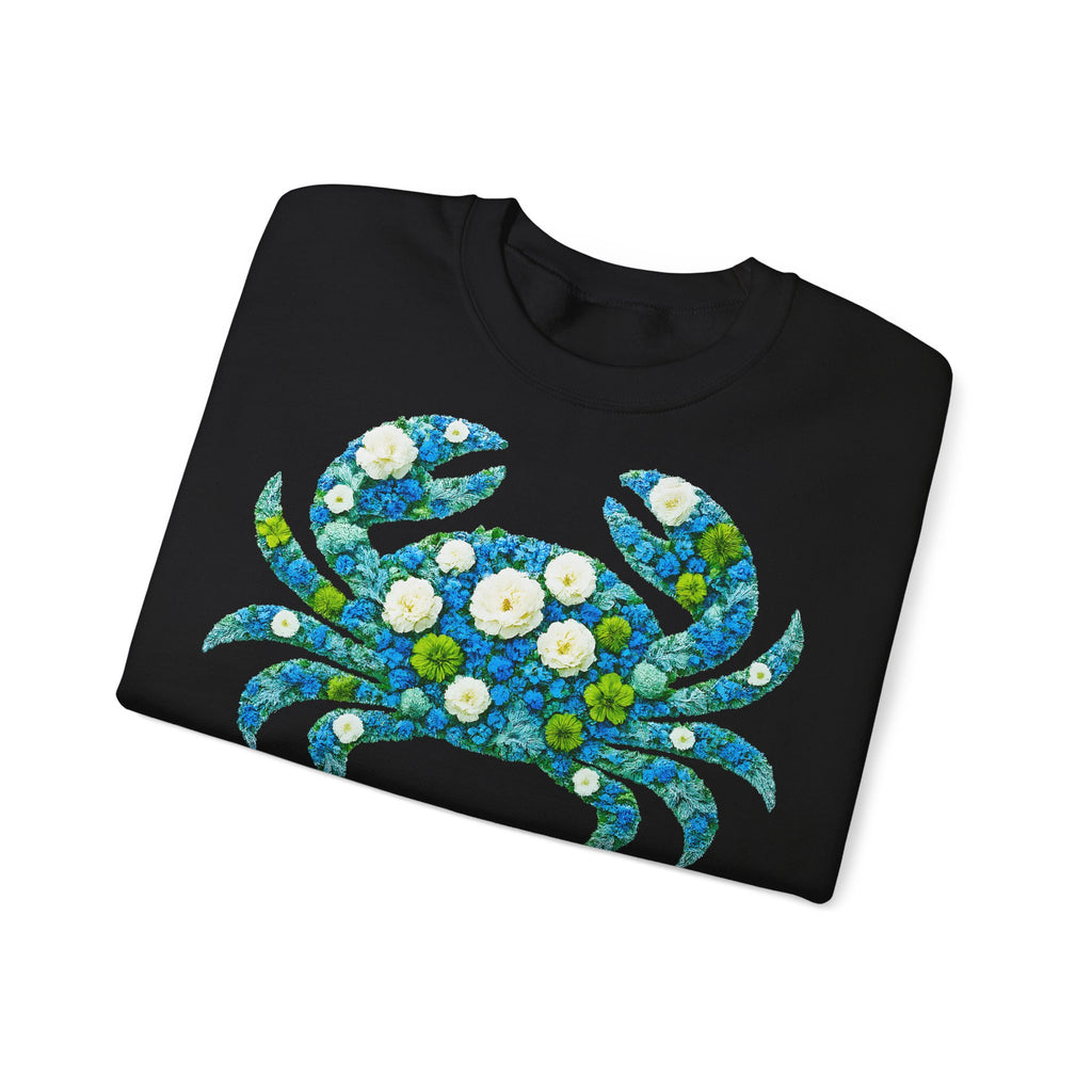 Krebs: Frontprint, Unisex Sweatshirt, florales Sternzeichen, Zodiac Astrologie (Cancer)
