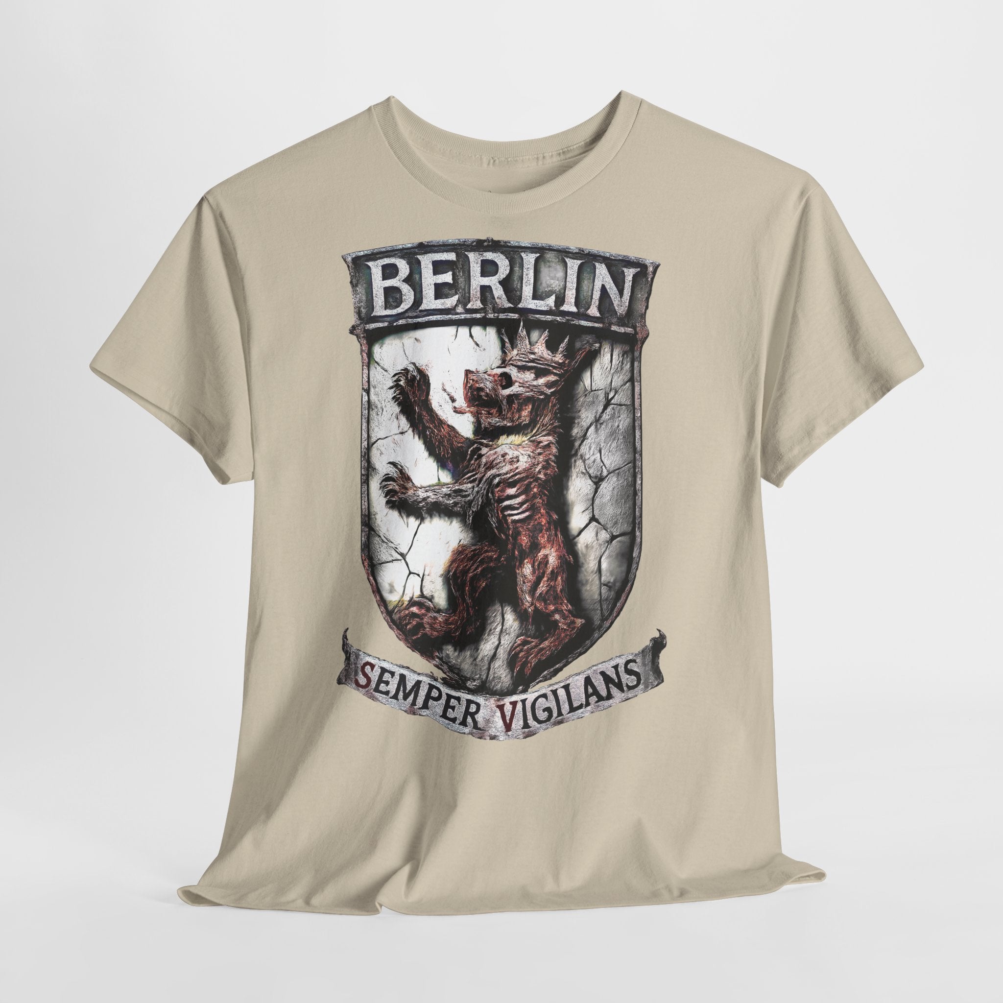 Berlin Bear - Semper Vigilans: Frontprint, Unisex T-Shirt **Grimwater-Edition**