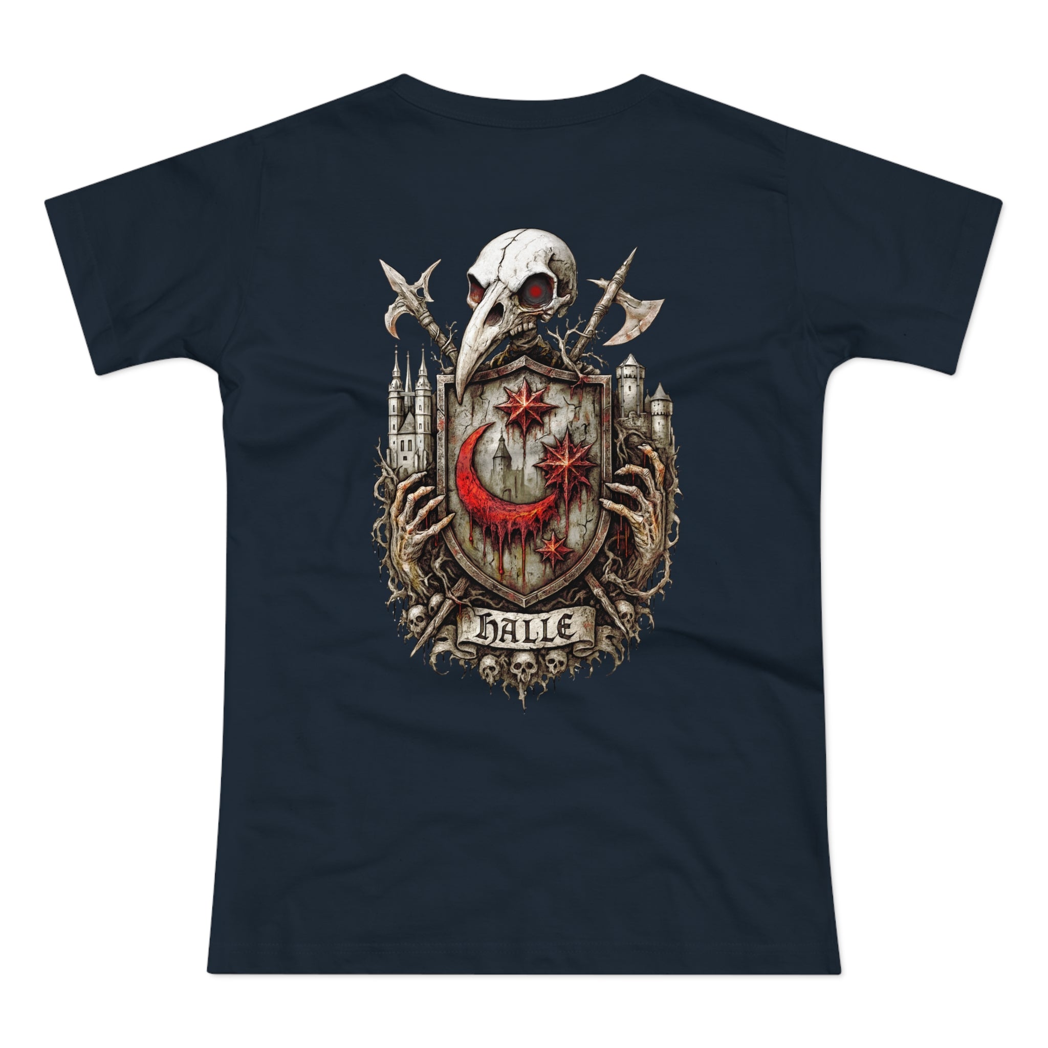 Halle: Front-/Backprint, Womens' T-Shirt **Grimwater-Edition**