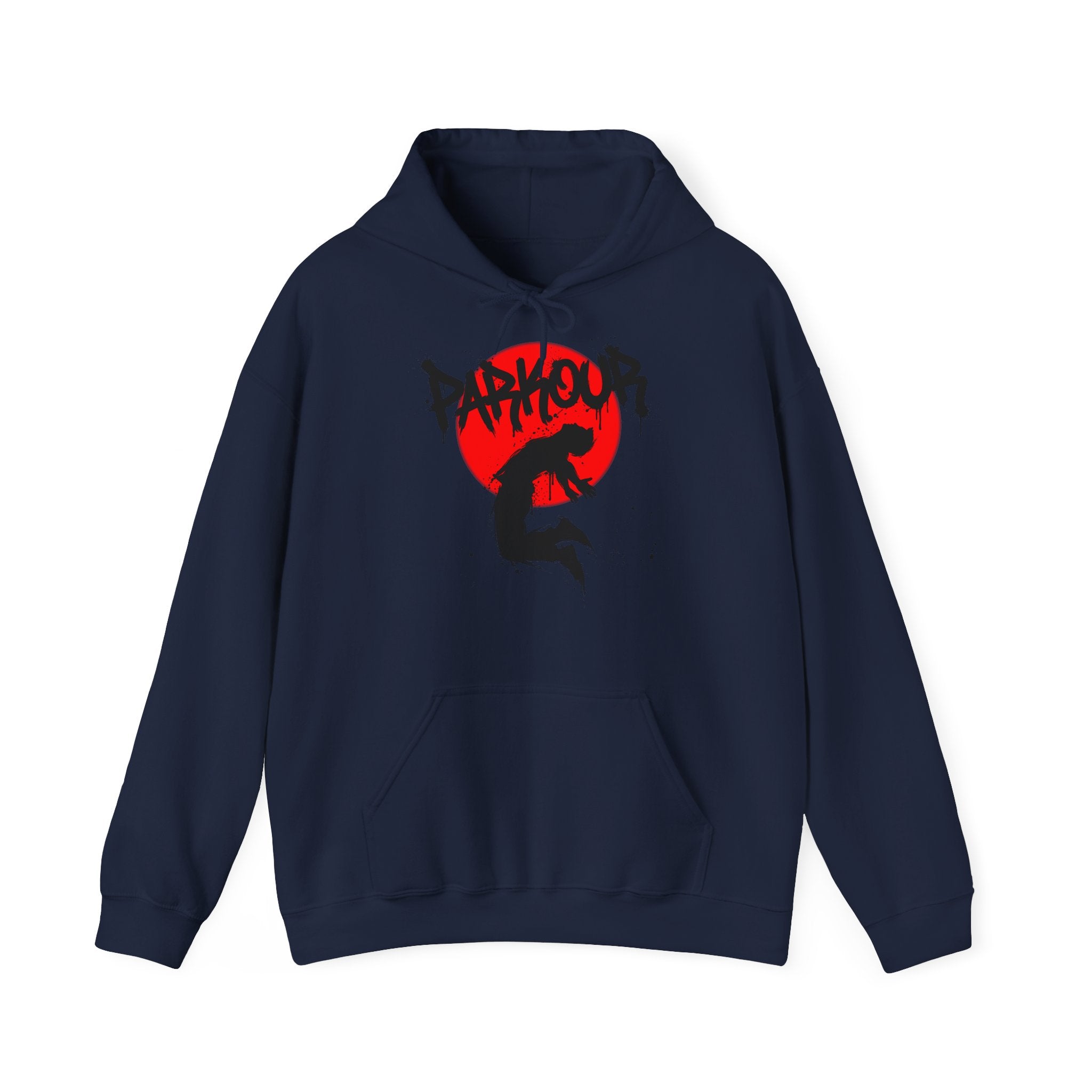 Parkour A: Frontprint, Unisex Hoodie - Urban Stunt Silhouette