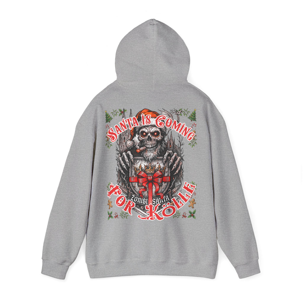 Santa Claus coming 4 Kölle: Front-/Backprint, Unisex Hoodie