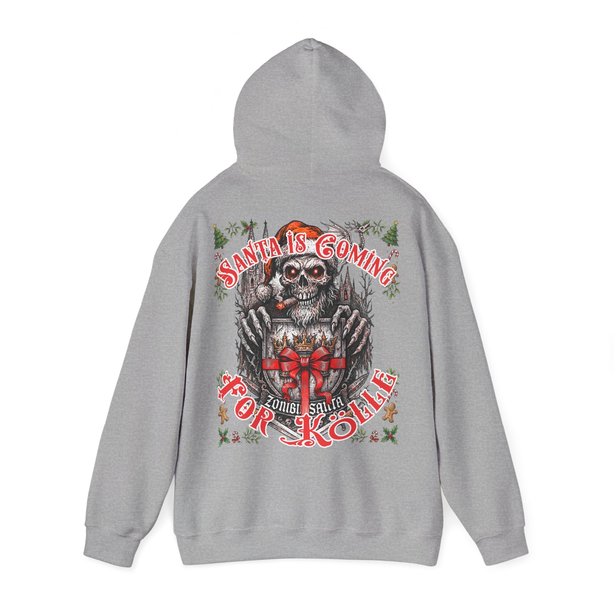 Santa Claus coming 4 Kölle: Front-/Backprint, Unisex Hoodie
