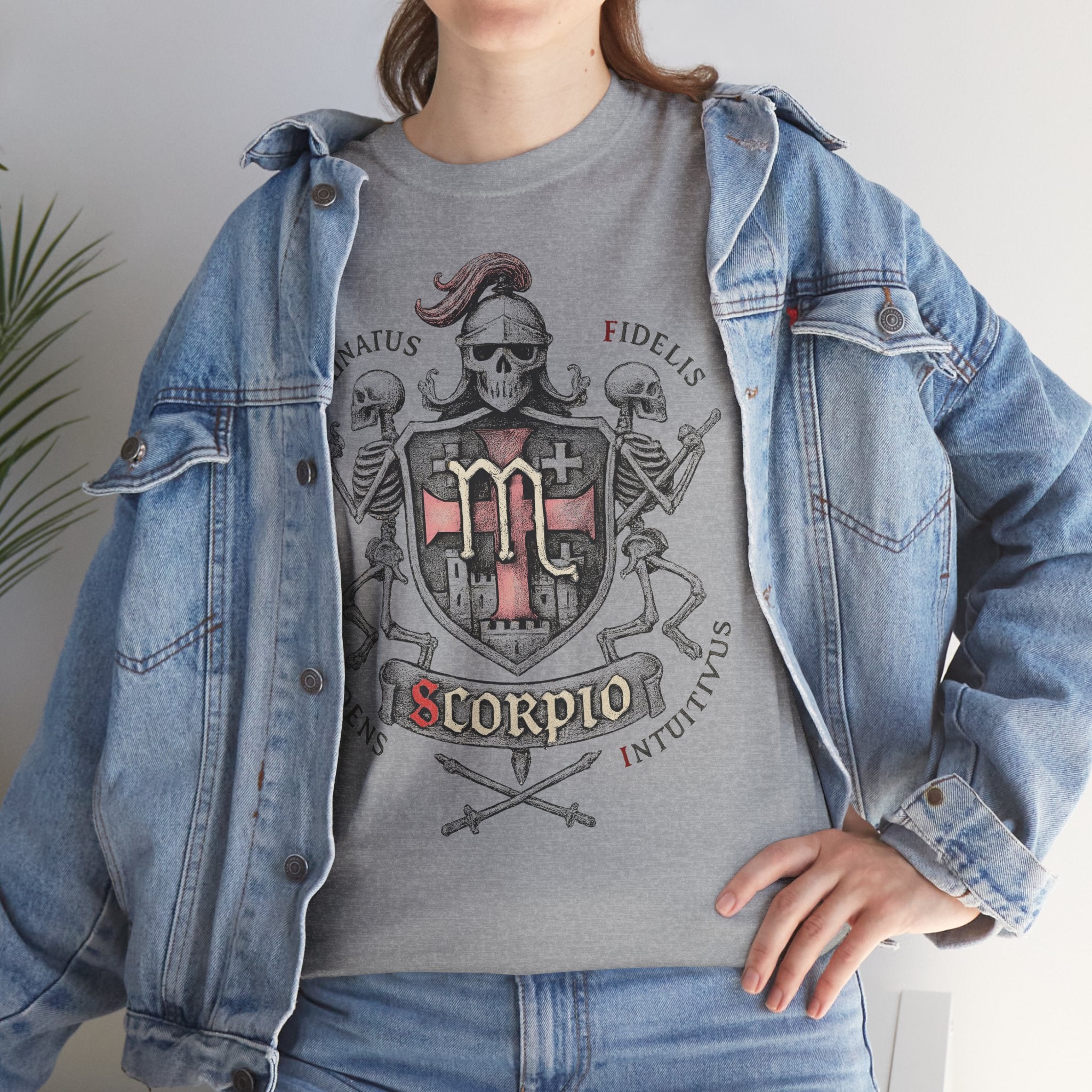 Skorpion: Frontprint, Unisex T-Shirt **Grimwater-Edition** Sternzeichen Astrologie (Scorpio)