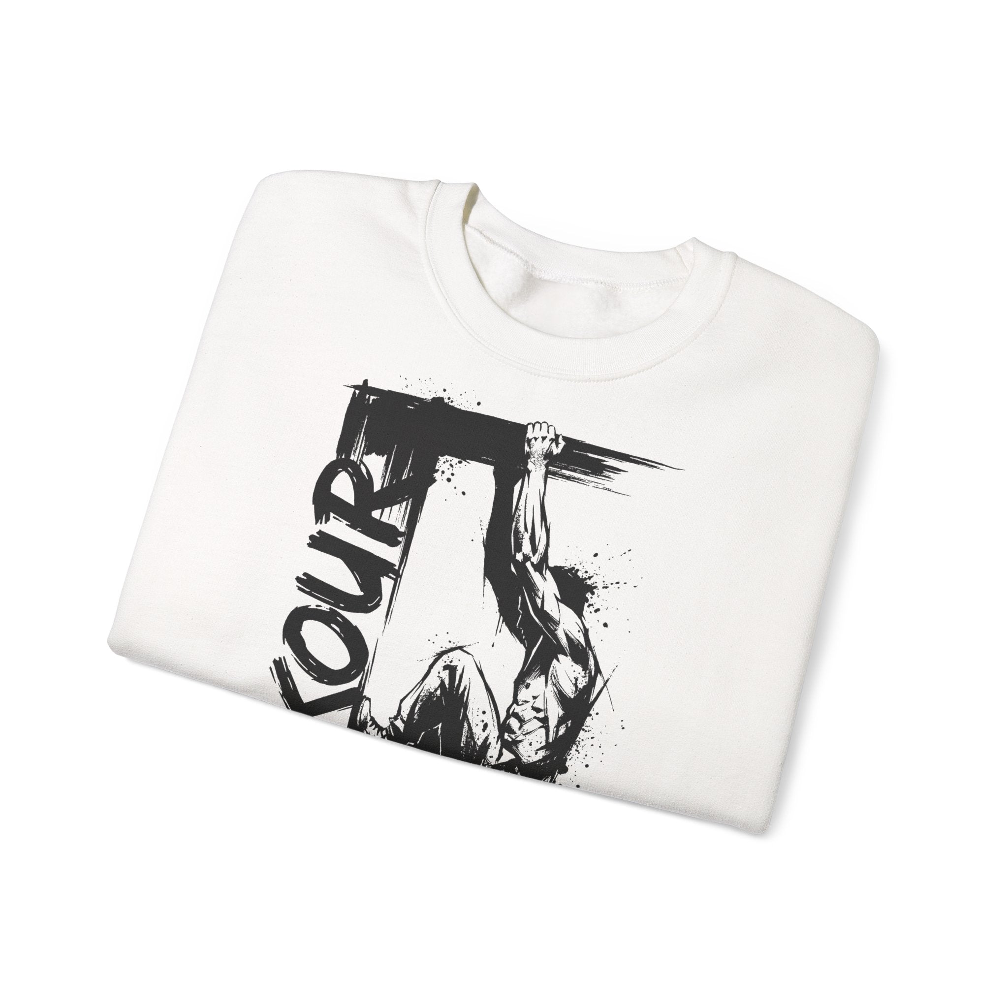 Parkour 08: Frontprint, Unisex Sweatshirt - Urban Stunt Silhouette Crewneck
